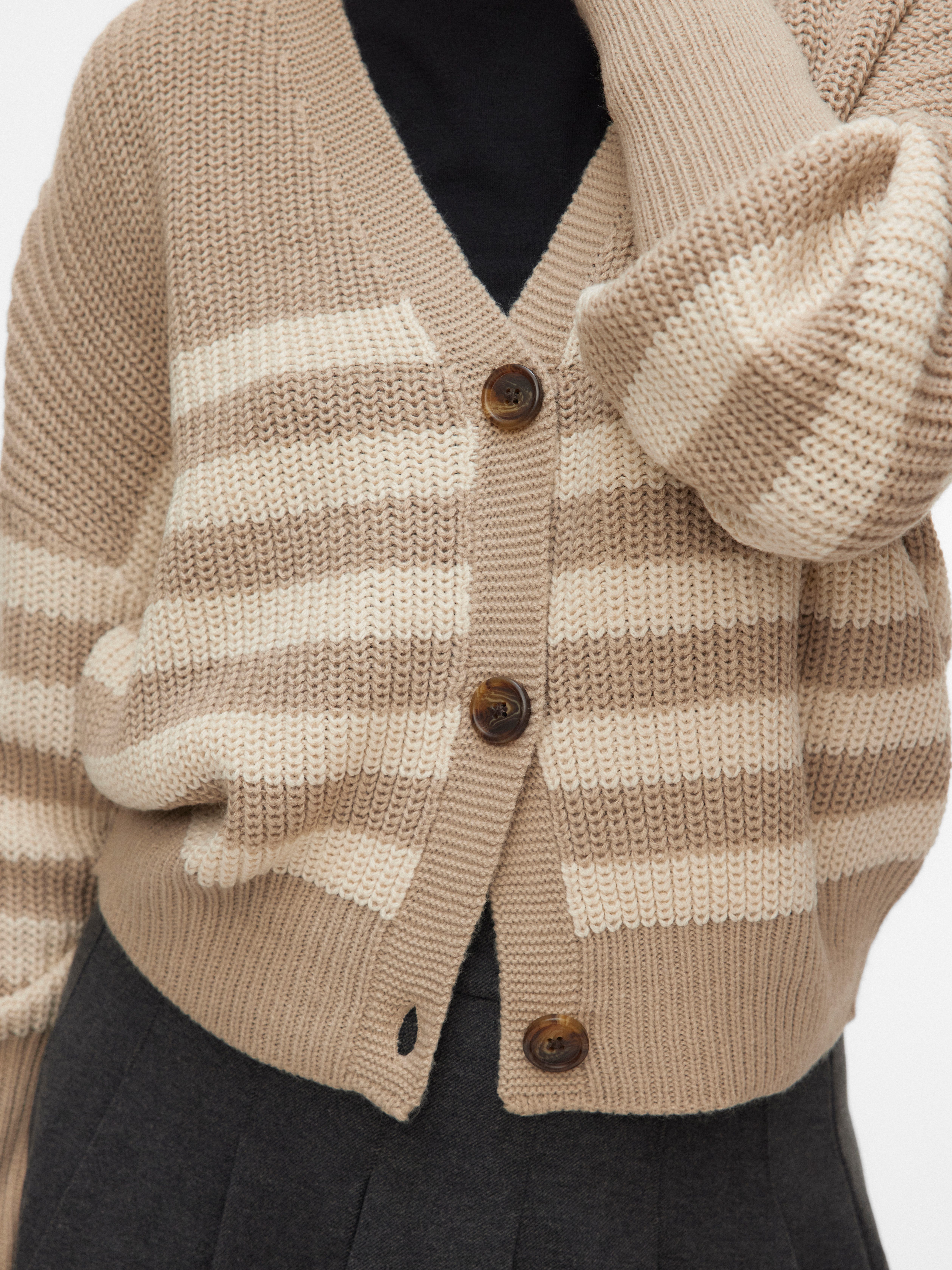 Vero Moda Strickjacke VMLEA LS V-NECK CUFF CARDIGAN NOOS Kunstfaser, regular fit