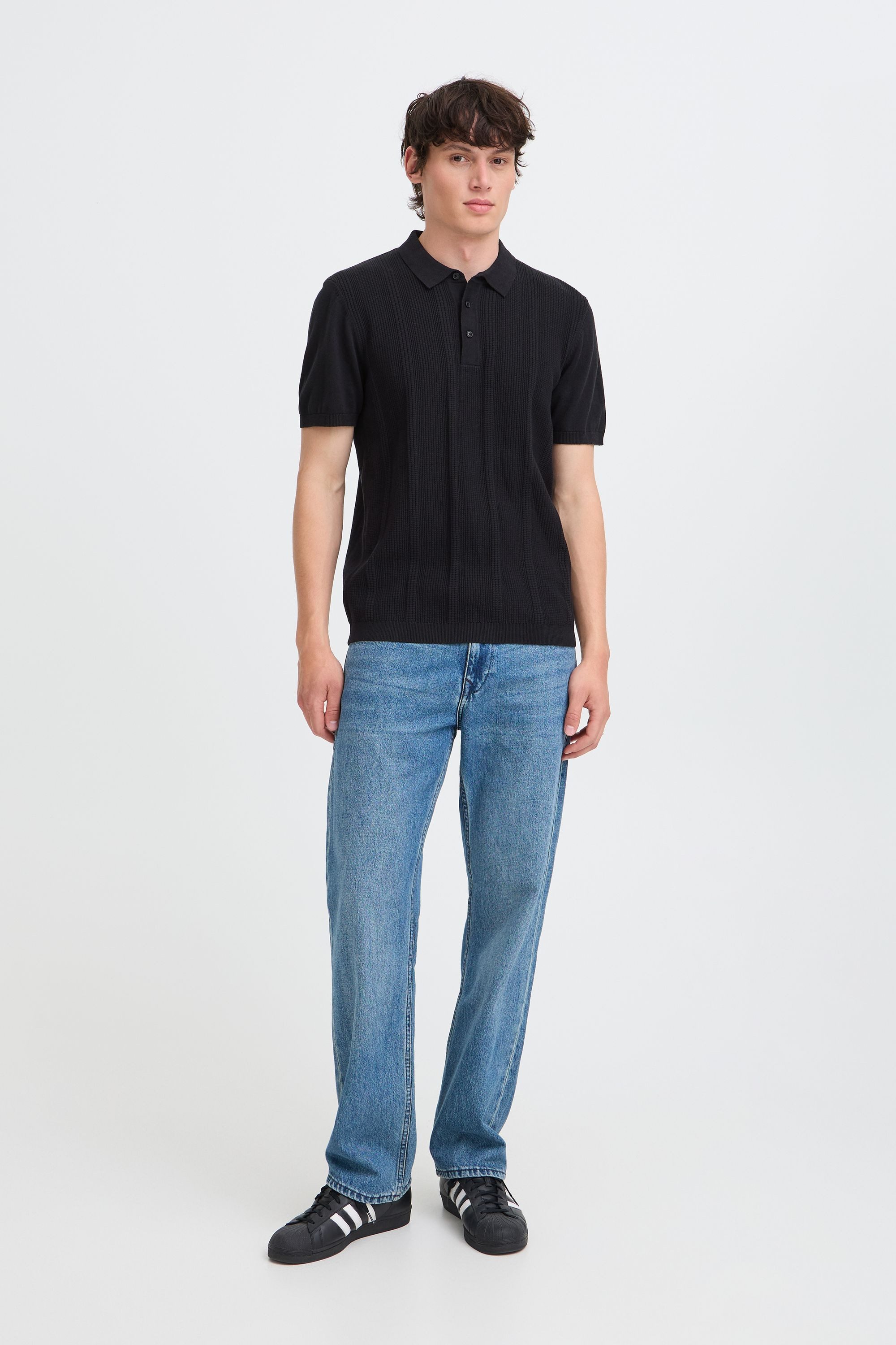 Blend Poloshirt BHBaron (1-tlg) Stilvolles Feinstrick-Poloshirt mit strukturiertem Rippmuster
