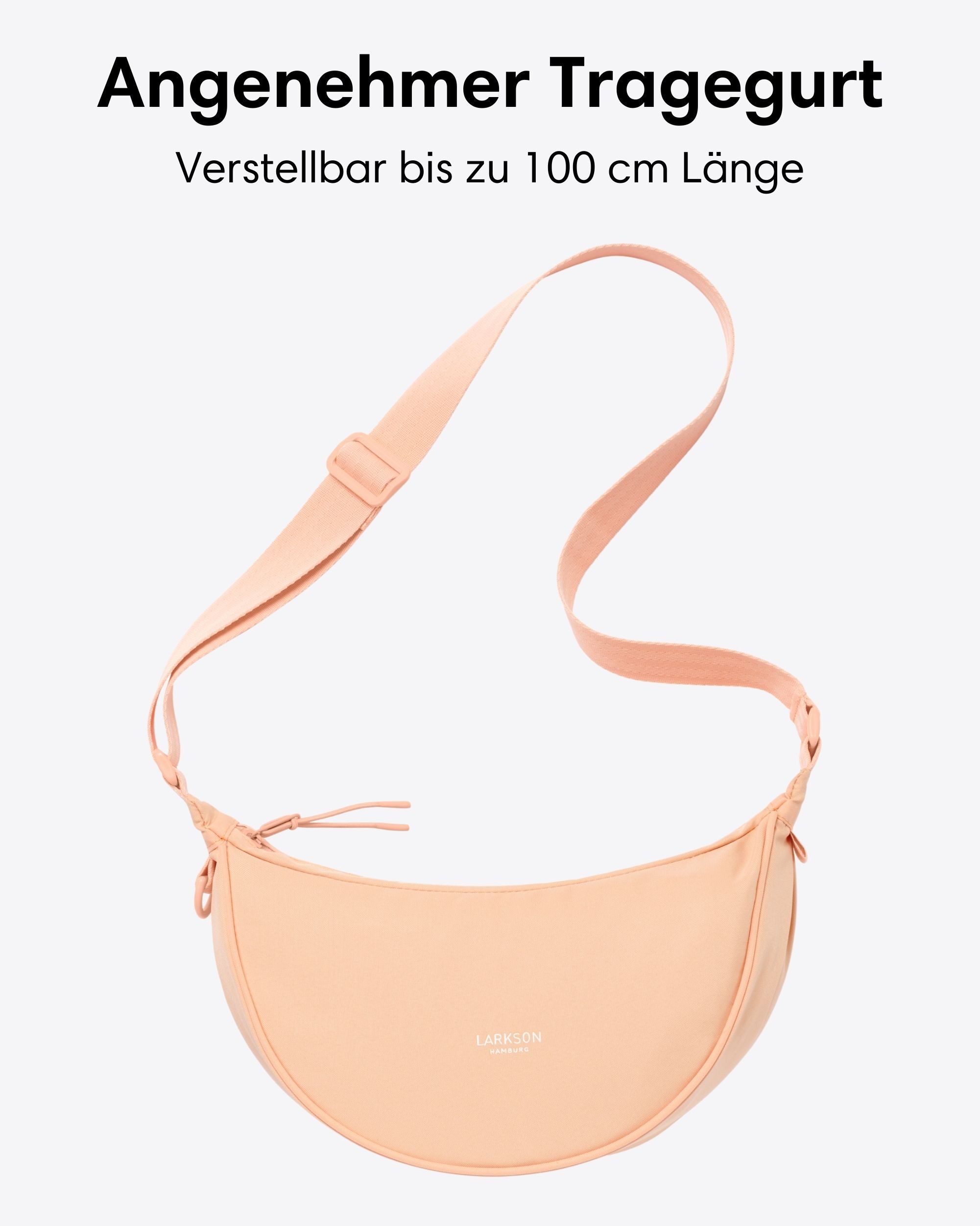 LARKSON Umhängetasche Solveig Small Halbmondtasche für Damen und Herren, Stylische Crossbody Bag in Halbmond Form