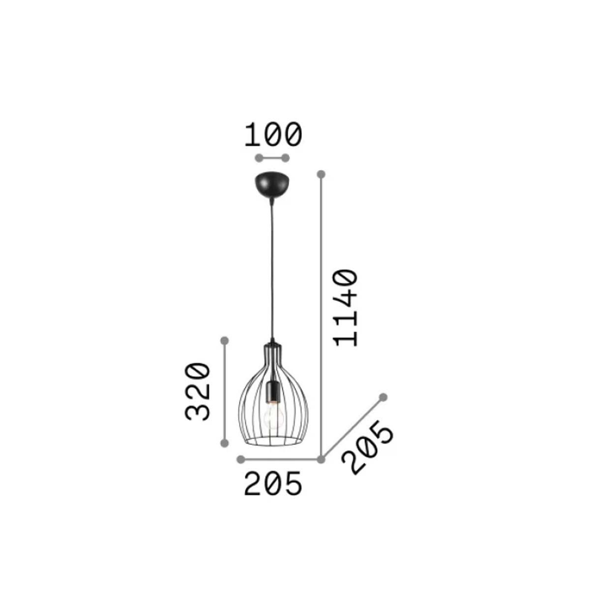 Ideal Lux Pendelleuchte Ideal Lux Ampolla-2 SP1 Pendelleuchte Ø: 20,5 cm, LED wechselbar, Hängeleuchte