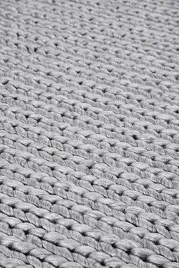 Teppich Jirda, carla&marge, Strickteppich (60 % Wolle), 200x300cm, breitmaschig gestrickter Teppich in Grau, rechteckig, Höhe: 20 mm, geeignet für Schlafzimmer und Wohnzimmer