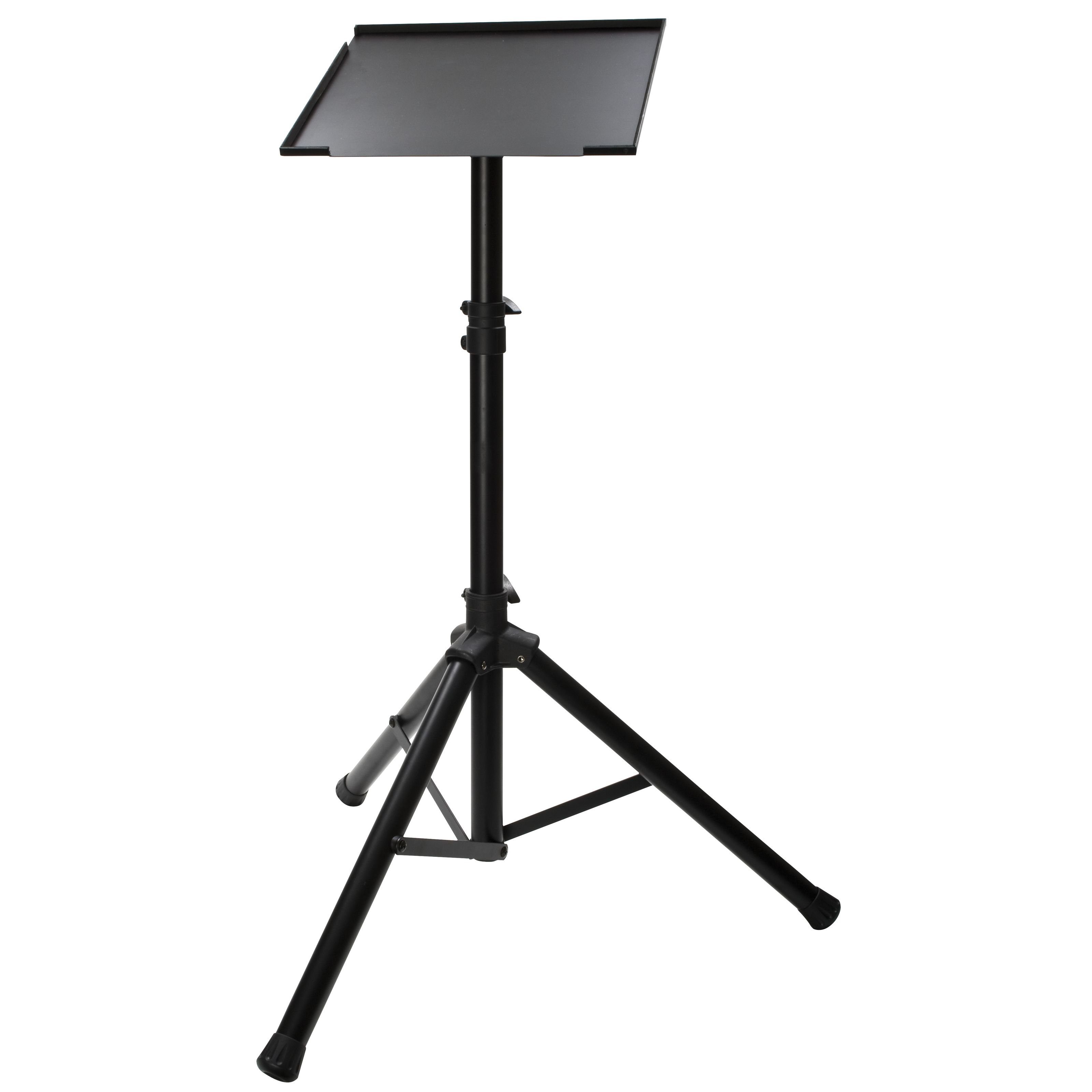FAME Laptop-Ständer, (Audio LS-13 Laptop Stand Robustes Dreibein-Laptopstativ Höhenverstellbar Schwenkbare Auflageplatte Einfache Montage Ideal für Laptops bis 13 Zoll Schwarz, DJ-Möbel, Laptop Stands, Laptop Stand, Laptopstativ, Höhenverstellbar, Schwenkbare)