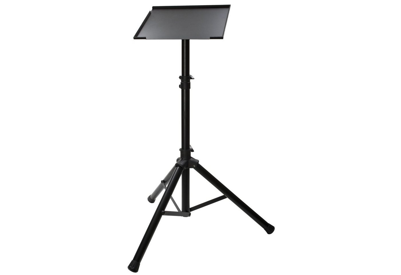FAME Laptop-Ständer, (Audio LS-13 Laptop Stand Robustes Dreibein-Laptopstativ Höhenverstellbar Schwenkbare Auflageplatte Einfache Montage Ideal für Laptops bis 13 Zoll Schwarz, DJ-Möbel, Laptop Stands, Laptop Stand, Laptopstativ, Höhenverstellbar, Schwenk