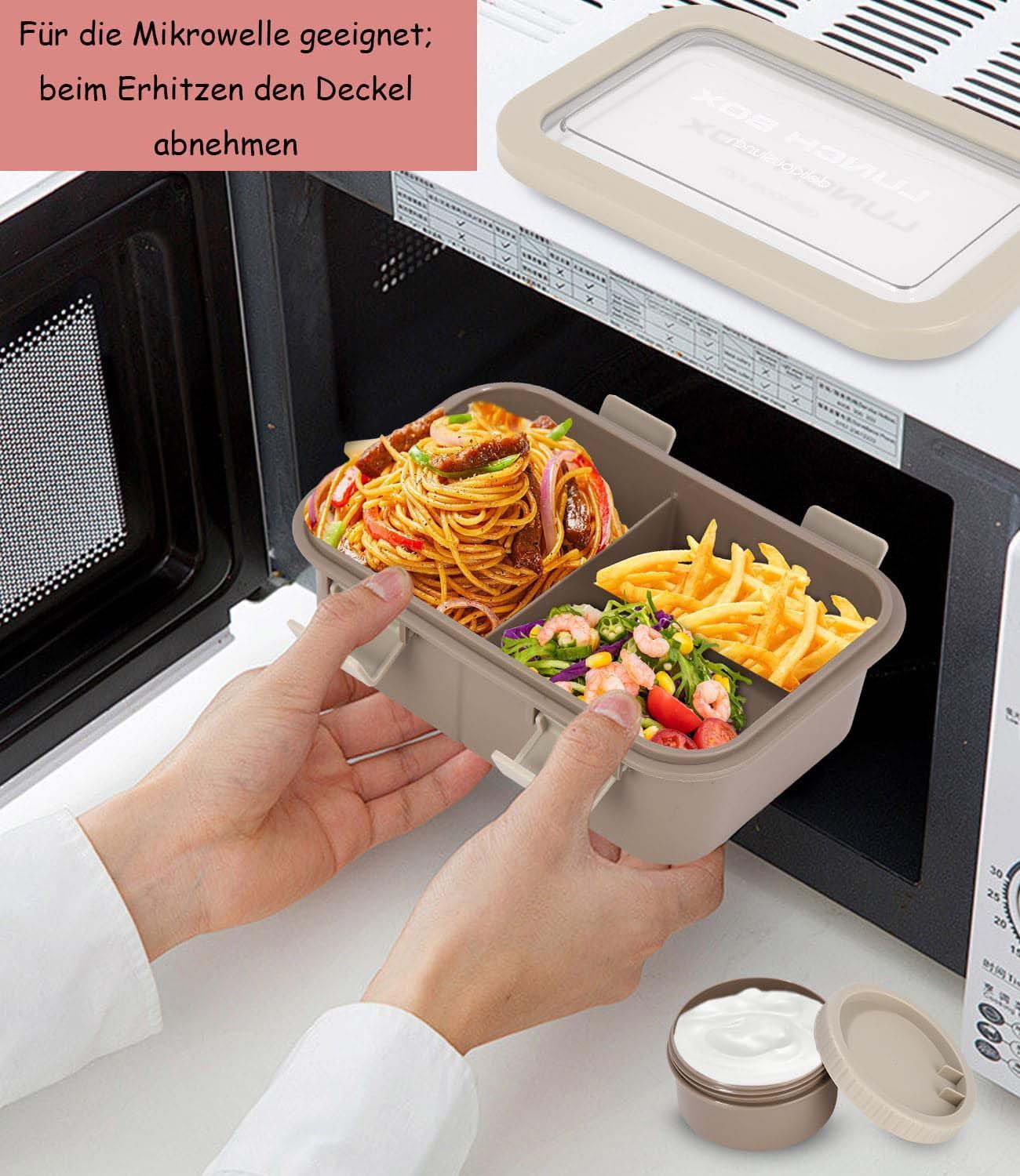 Agger Lunchbox für Kinder und Erwachsene, Brotdose mit Fächern