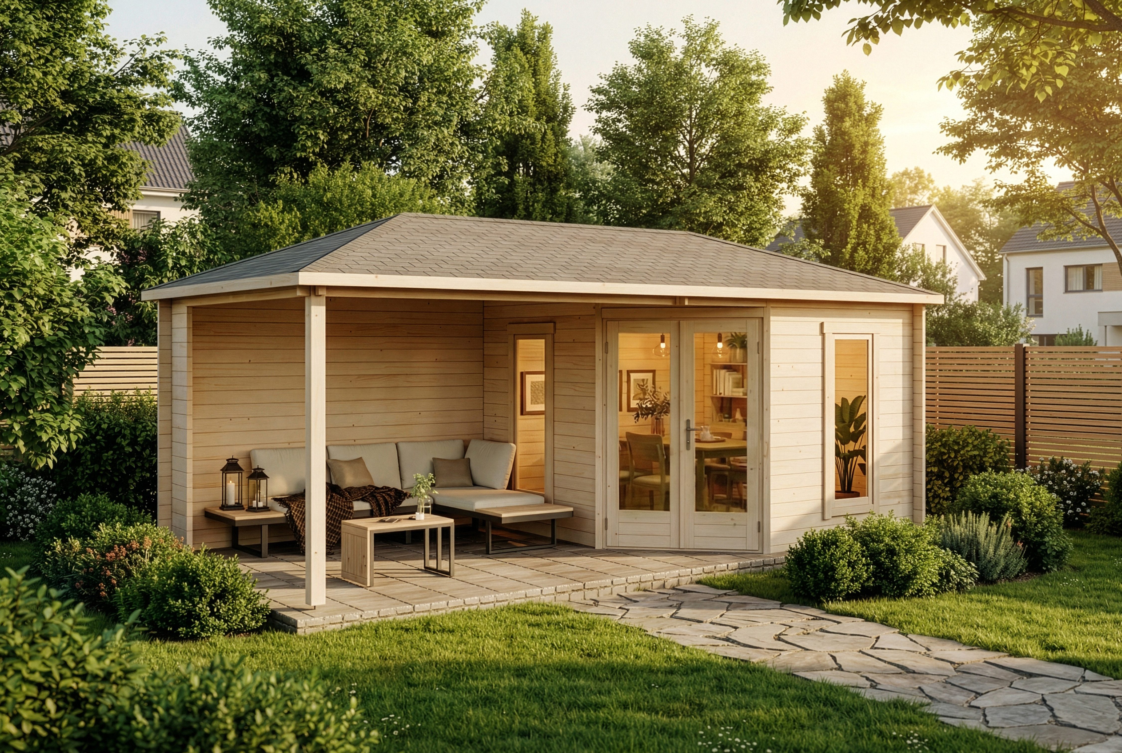 Gartenhaus Holz 5-Eck Liwa