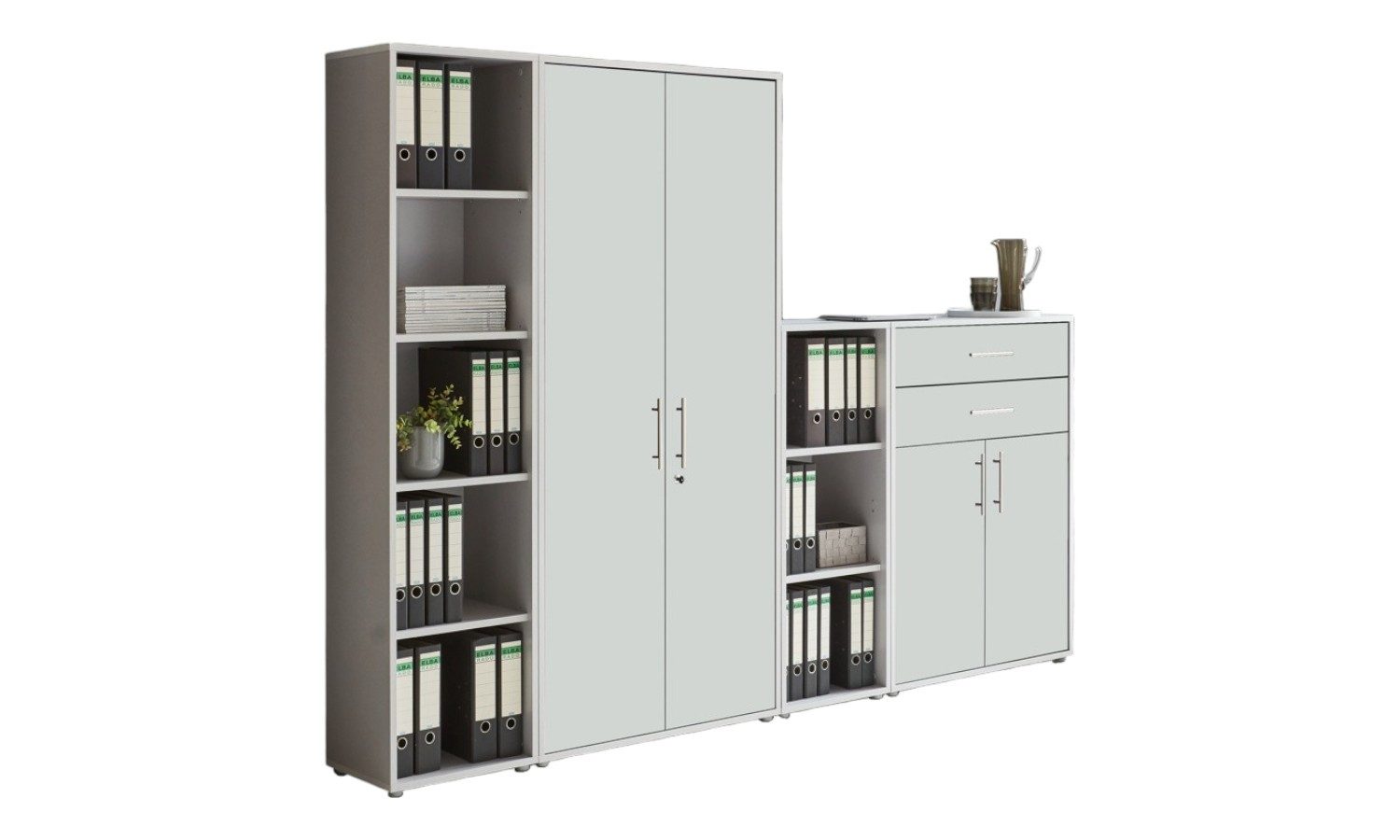 BMG Möbel Aktenschrank Office Edition Tabor (Set 22, Büroschrank abschließbar mit Metallgriffen) Made in Germany