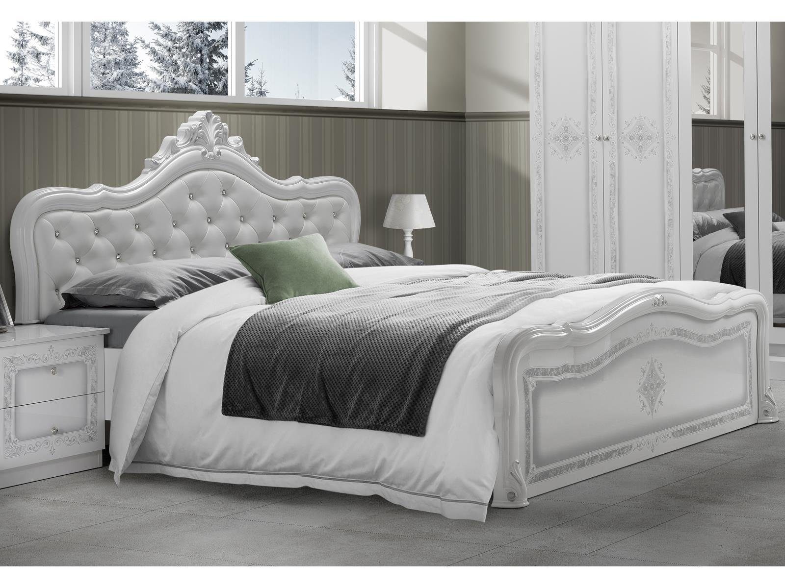 Bett Chesterfield gepolstert Barockstil, Bett Farbe leinen Landhaus, Maße  200 x 160 cm