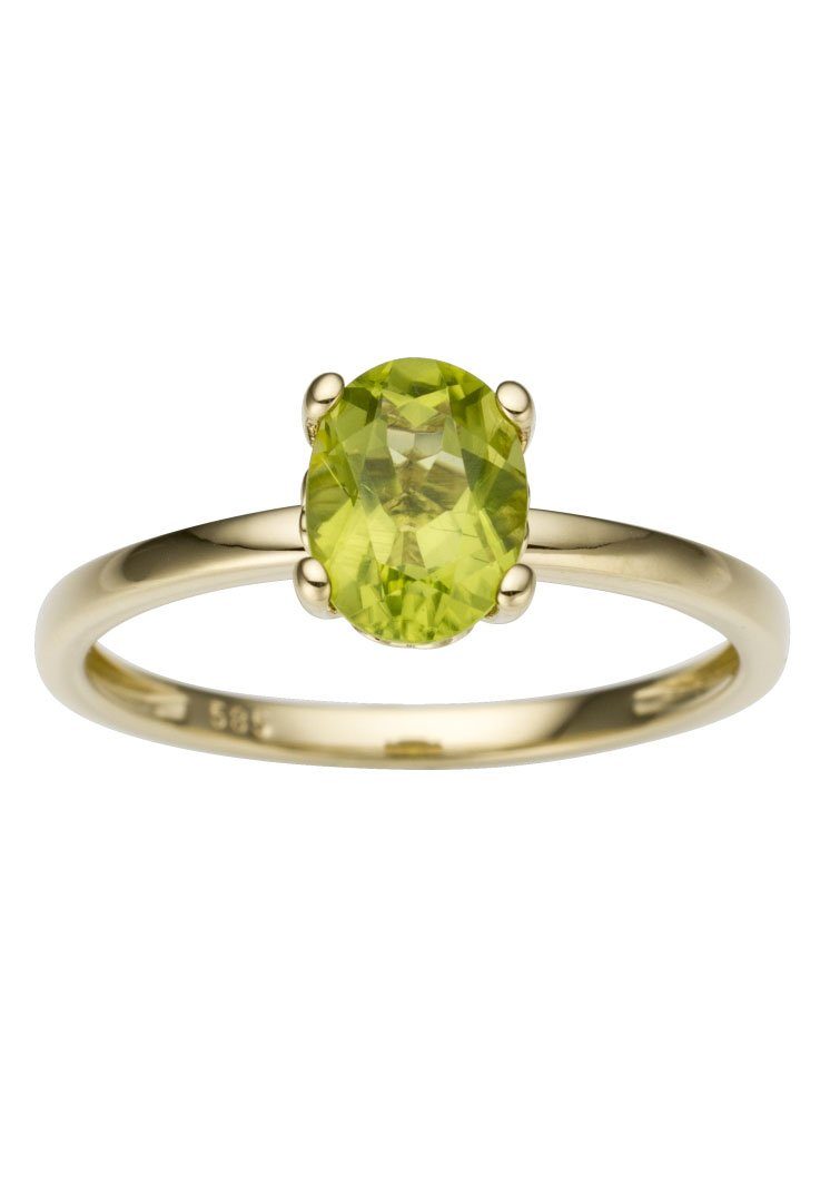 Firetti Goldring Schmuck Geschenk Gold 333 Damenring Goldring Edelstein Farbstein, mit Peridot