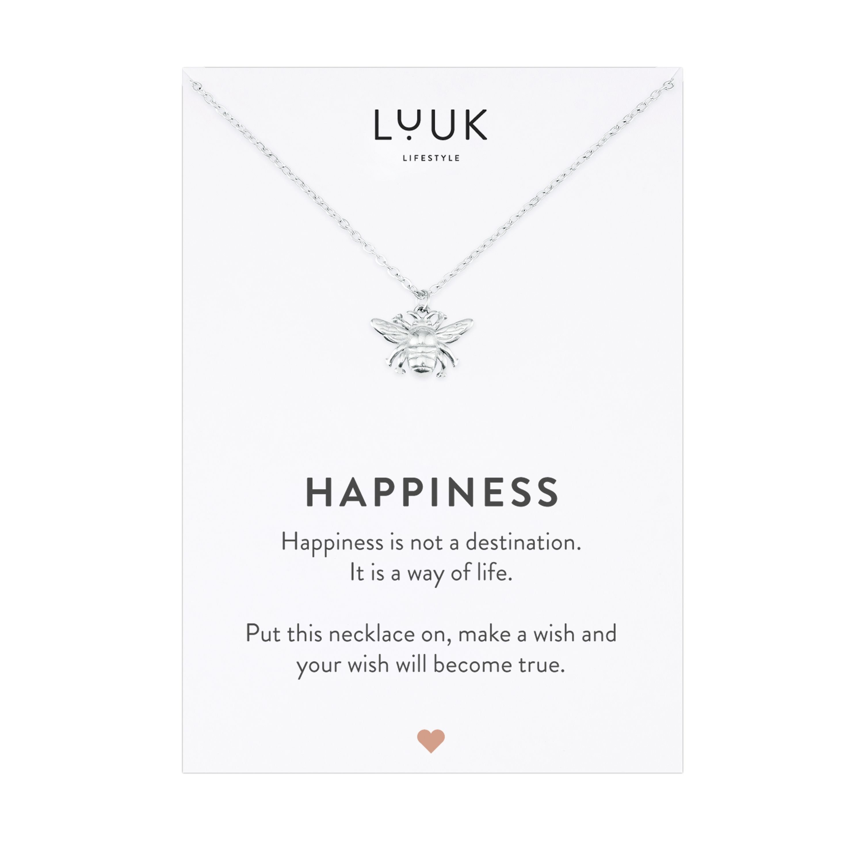 LUUK LIFESTYLE Kette mit Anhänger Biene, Symbol für Natur Schutz, Nachhaltigkeit, Bienenkönigin