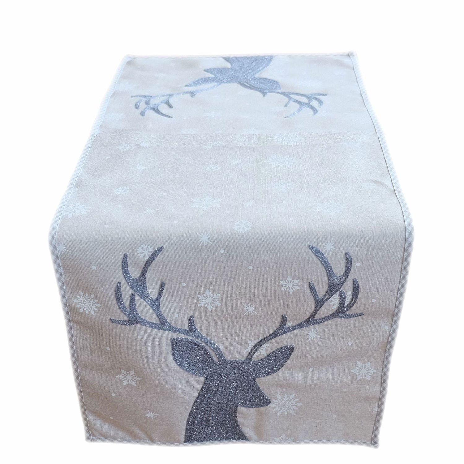 texpot Tischdecke Tischläufer Stickerei Hirsch Winter Weihnachten Dekoratio günstig online kaufen