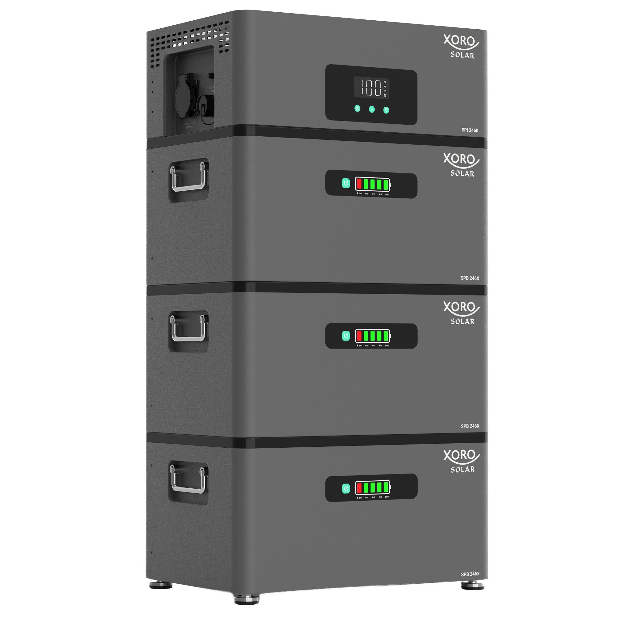 XORO SOLAR ATLAS-D – 2,4 kWh / E – 4,8 kWh / F – 7,2 kWh Stromspeicher (230 V), AC-gekoppelter Solarspeicher für Balkonkraftwerk und Dachanlagen