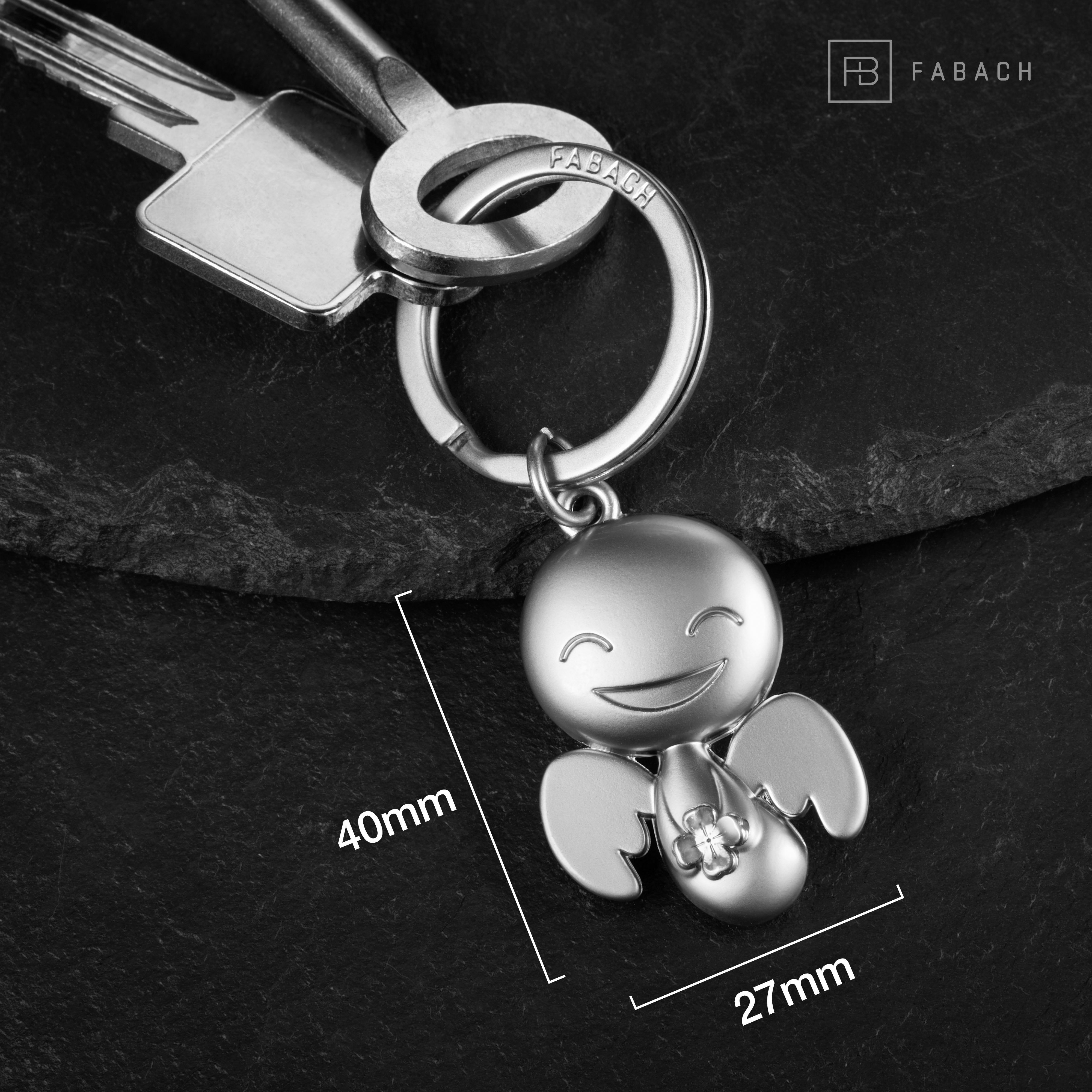 FABACH Schlüsselanhänger Schutzengel "Happy" mit Kleeblatt - Süßer Engel Glücksbringer