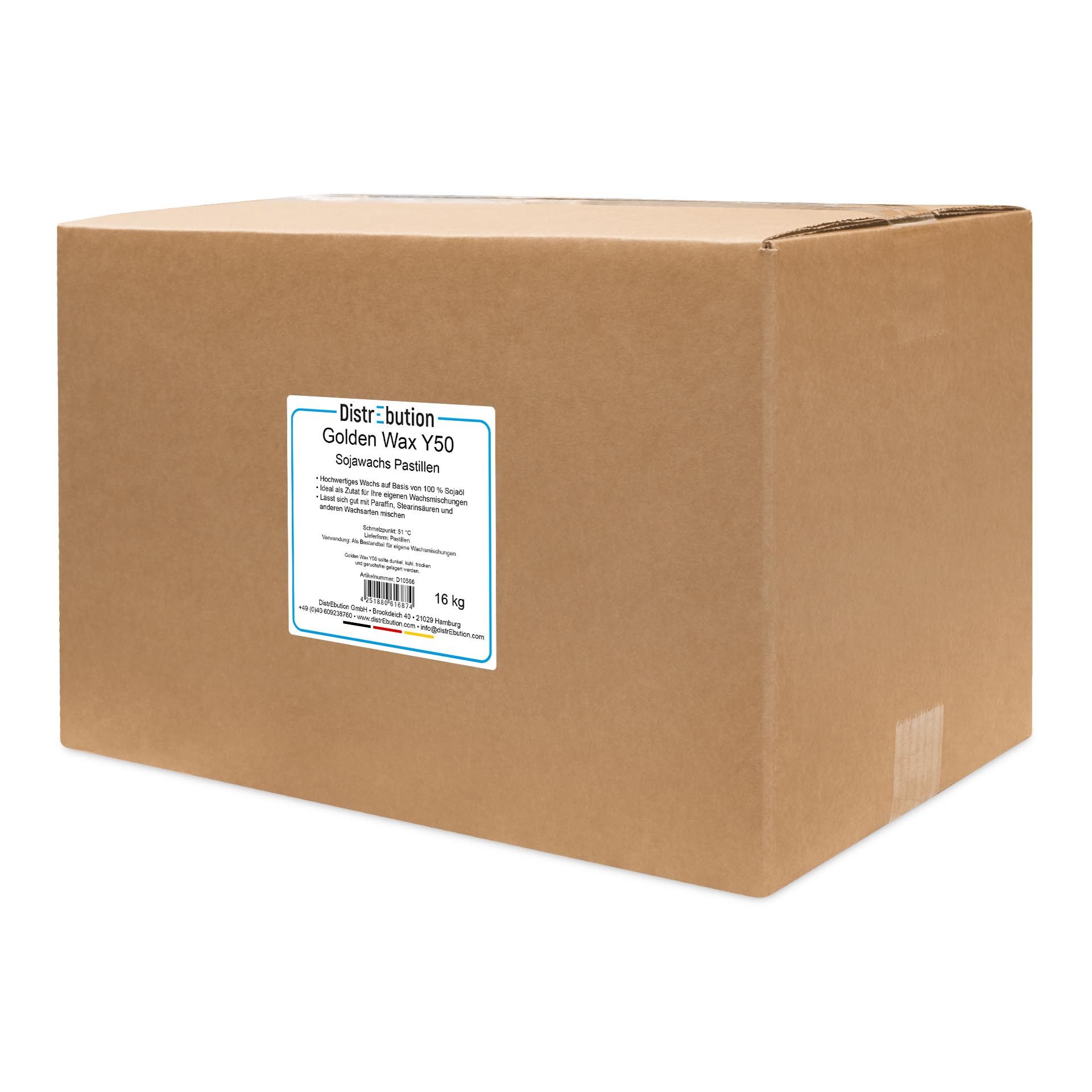 DistrEbution Bastelnaturmaterial Golden Wax Y50 Sojawachs Pastillen für Wachsmischungen