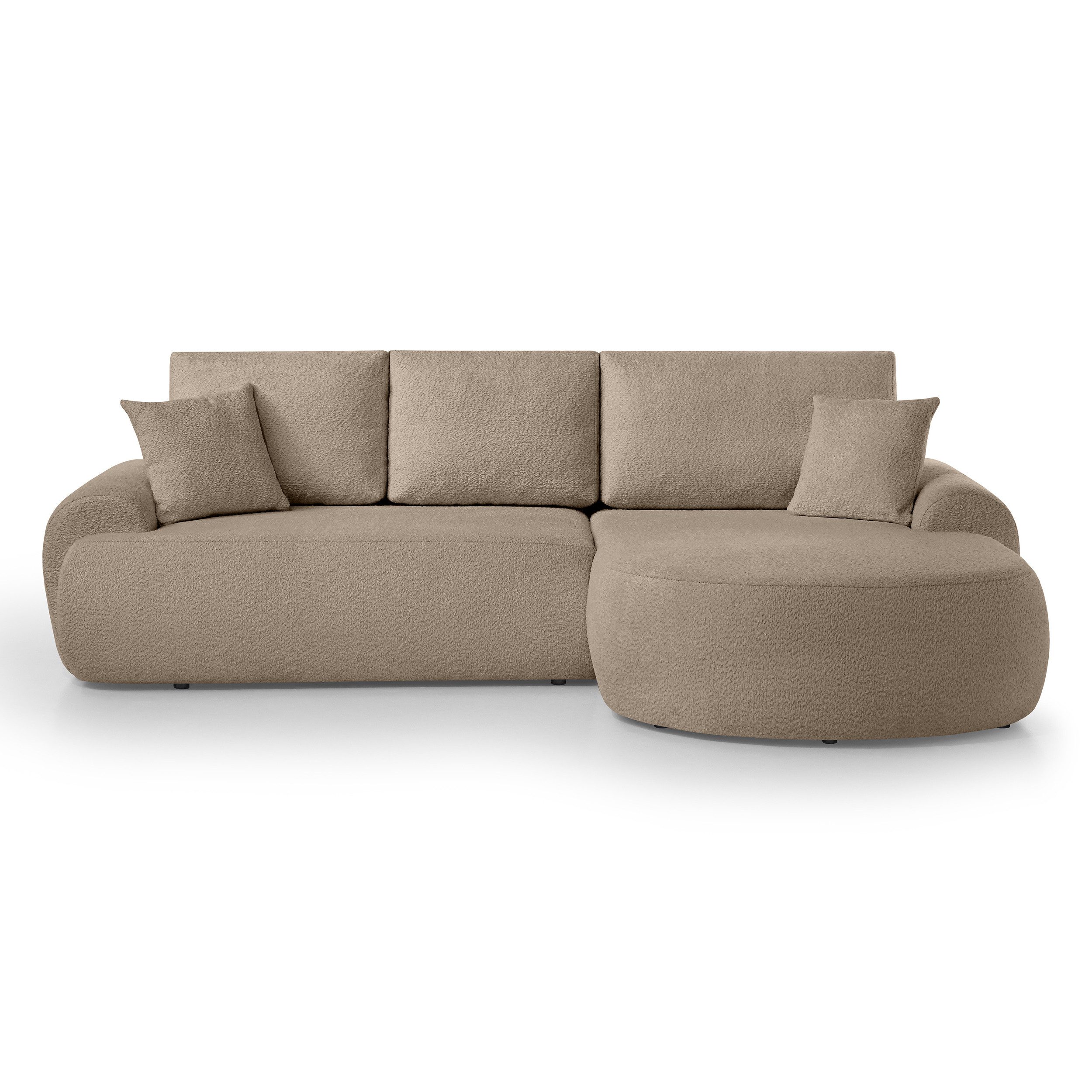 Beautysofa Ecksofa mit Kissen aus Bouclé-Stoff günstig online kaufen