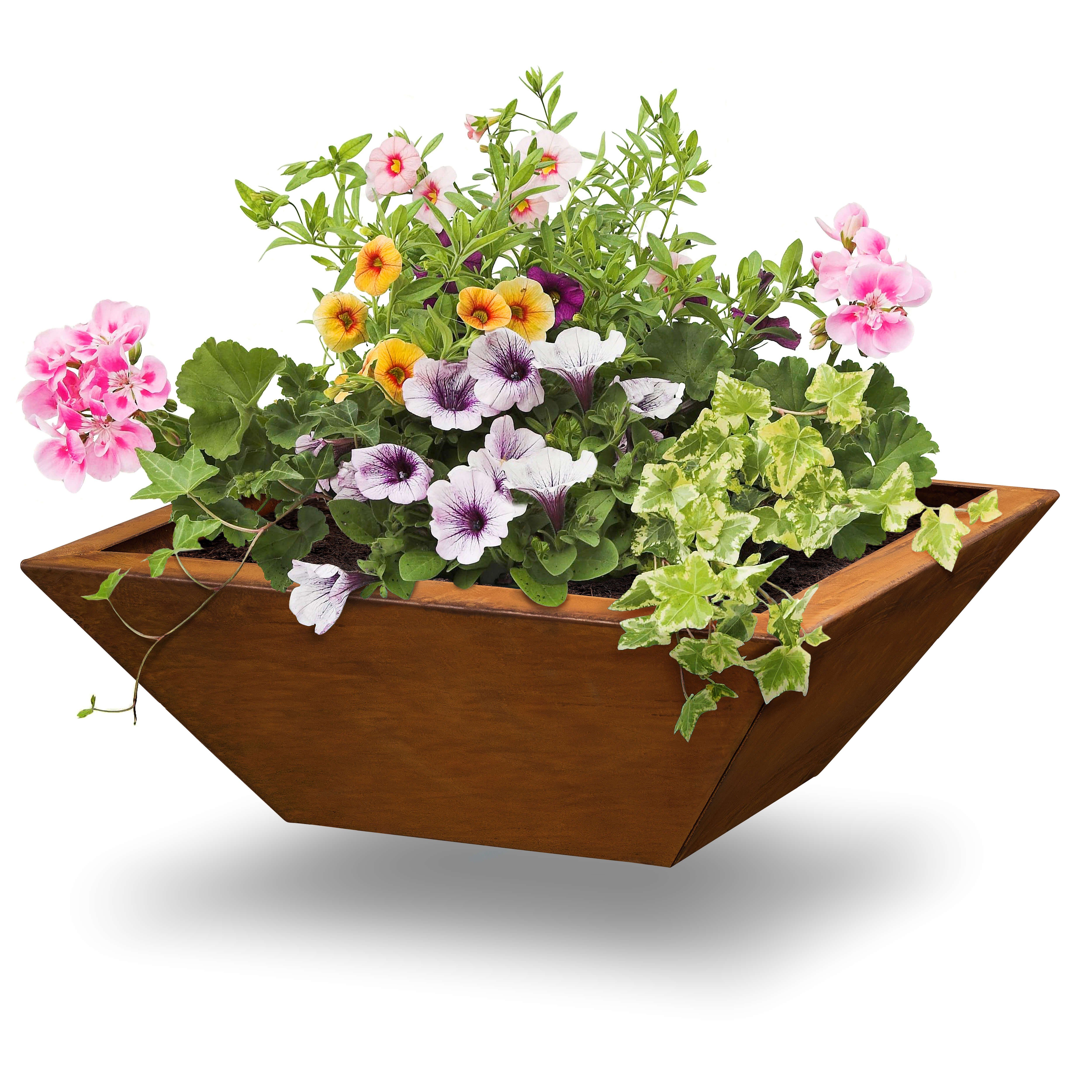Rostikal Pflanzkübel Metall Dekosäule Blumenständer Pflanzschale, echter Rost