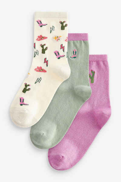 Next Kurzsocken Knöchelhohe Socken, 3er-Pack (1-Paar)