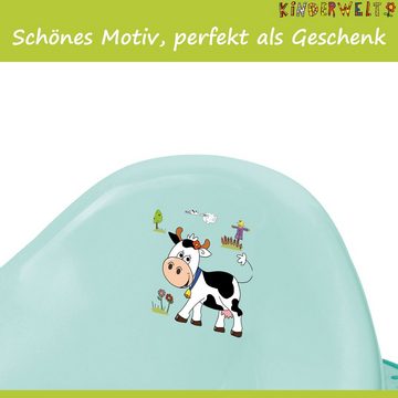 KiNDERWELT Töpfchen Premium Kinder-Toilettensitz Funny Farm aquamarin, Anti-Rutsch-Funktion