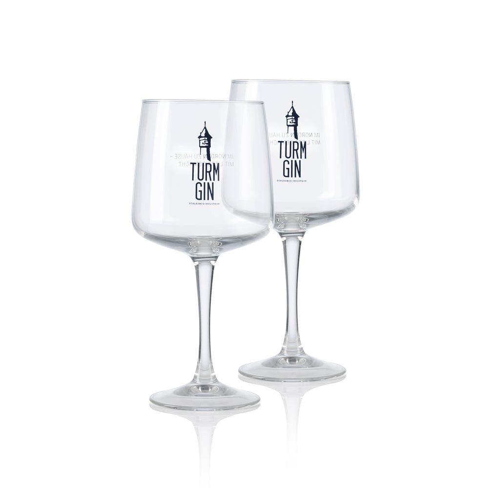 Weinglas Gin Copa Glas mit Logo und Schriftzug - 720 ml - 2er-Set