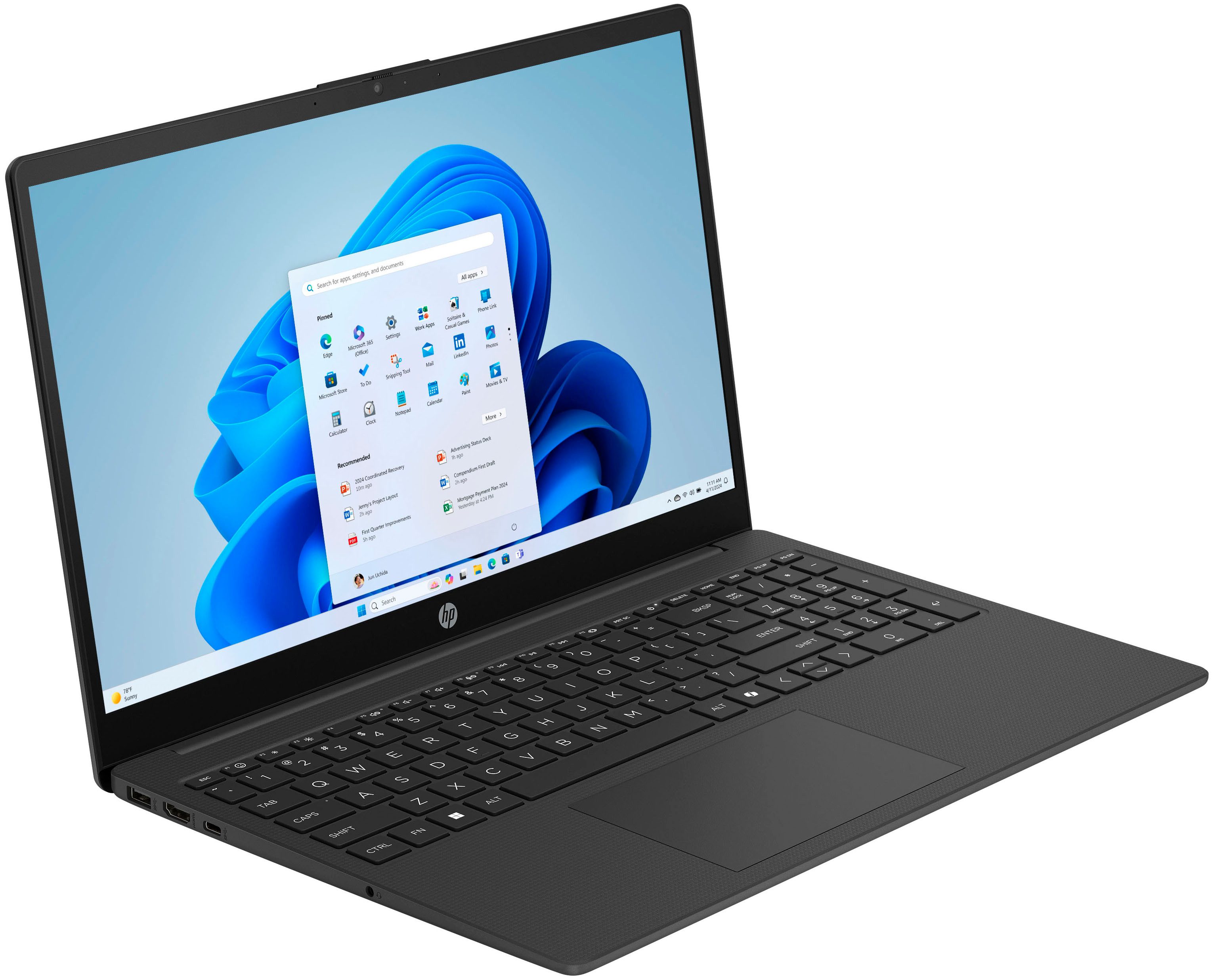 HP 15-fc103Xngx Notebook (39,6 cm/15,6 Zoll, AMD Ryzen 3 7320U, Radeon™ 610M, 4 GB, 256 GB SSD)