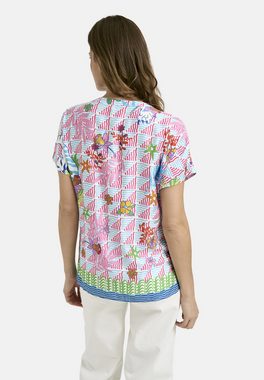 Milano Italy Klassische Bluse BLOUSETOP WITH PANEL AND V-NECK