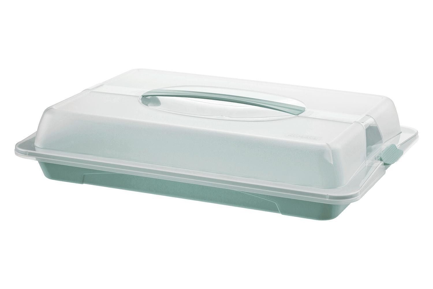 ROTHO Kuchentransportbox JOHN, Grün, Deckel mit Tragegriff, B 43 x T 29 cm, Polypropylen, Spülmaschinengeeignet