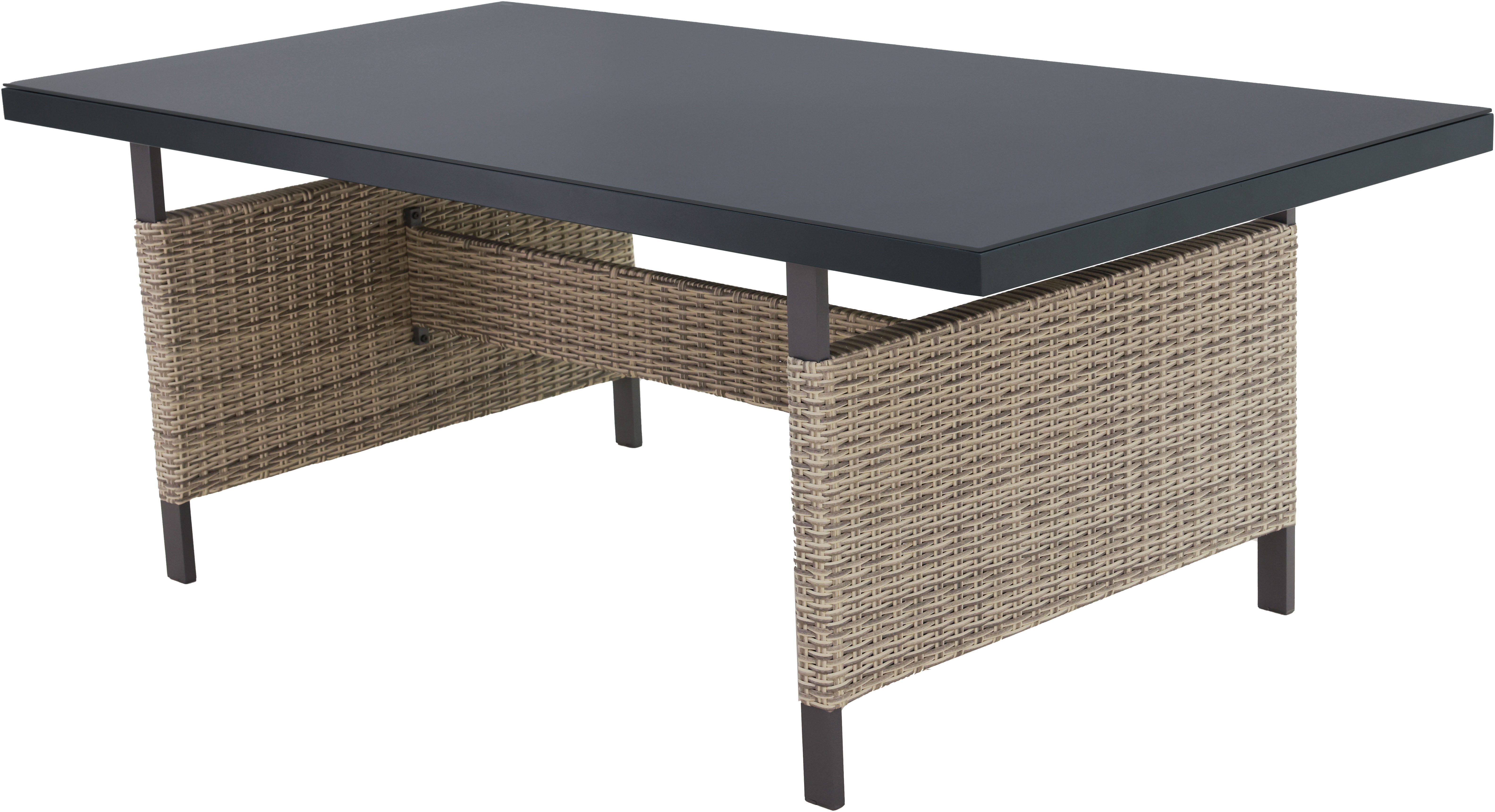 KONIFERA Garten-Essgruppe New Monaco, (Set, 13-tlg., 6x Sessel, 6x Auflagen, 1x Tisch), bestehend aus 1 Tisch, 6 Sesseln und 6 Sitzauflagen
