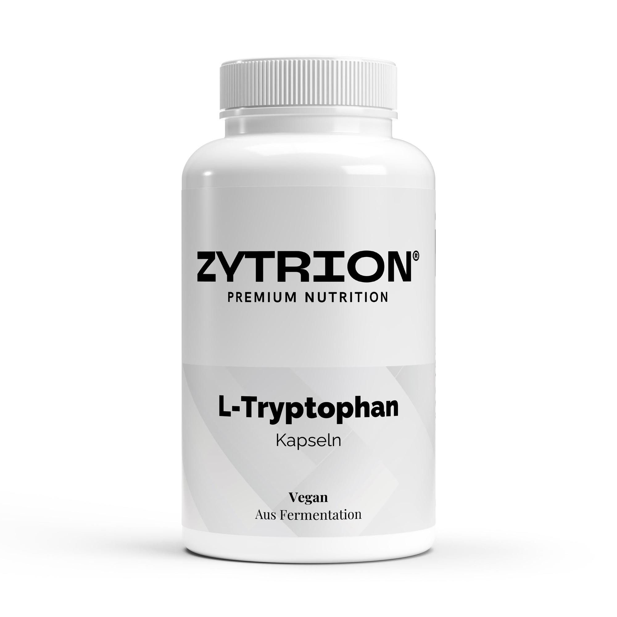 ZYTRION L-Tryptophan Vegan, aus Fermentation - 90 Stück Kapseln, 90 St., 55 g, Vegane Kapselform für eine pflanzliche Ergänzung