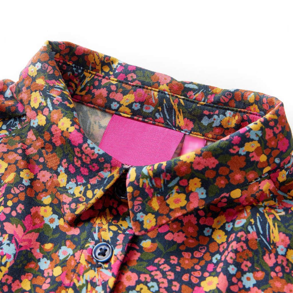 vidaXL Druckkleid Kinderkleid mit Langen Ärmeln Mehrfarbig 116
