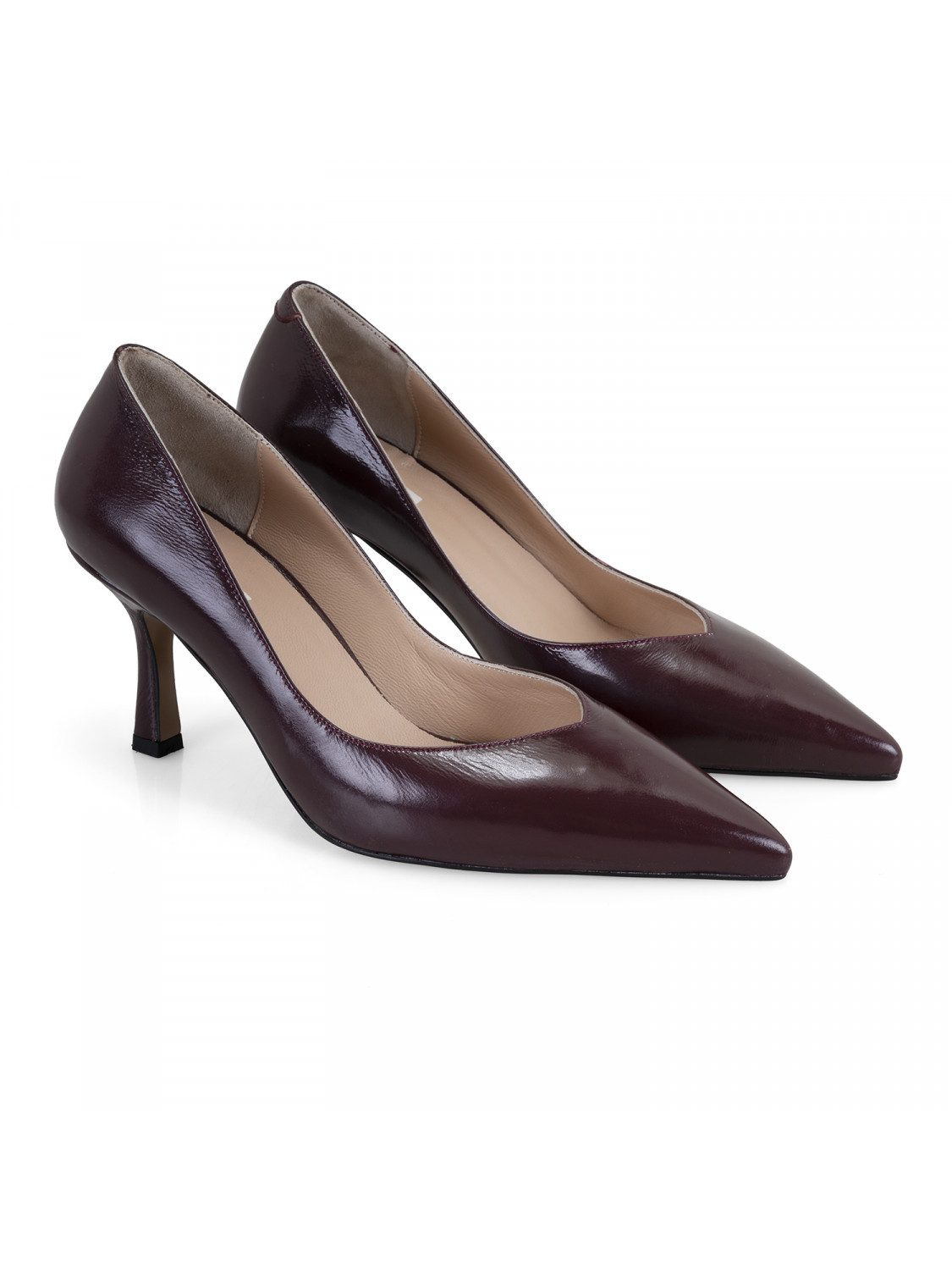 Desa Damen-Lederpantoletten – 7 cm Stilettoabsatz, spitze Zehenpartie, atm Loafer