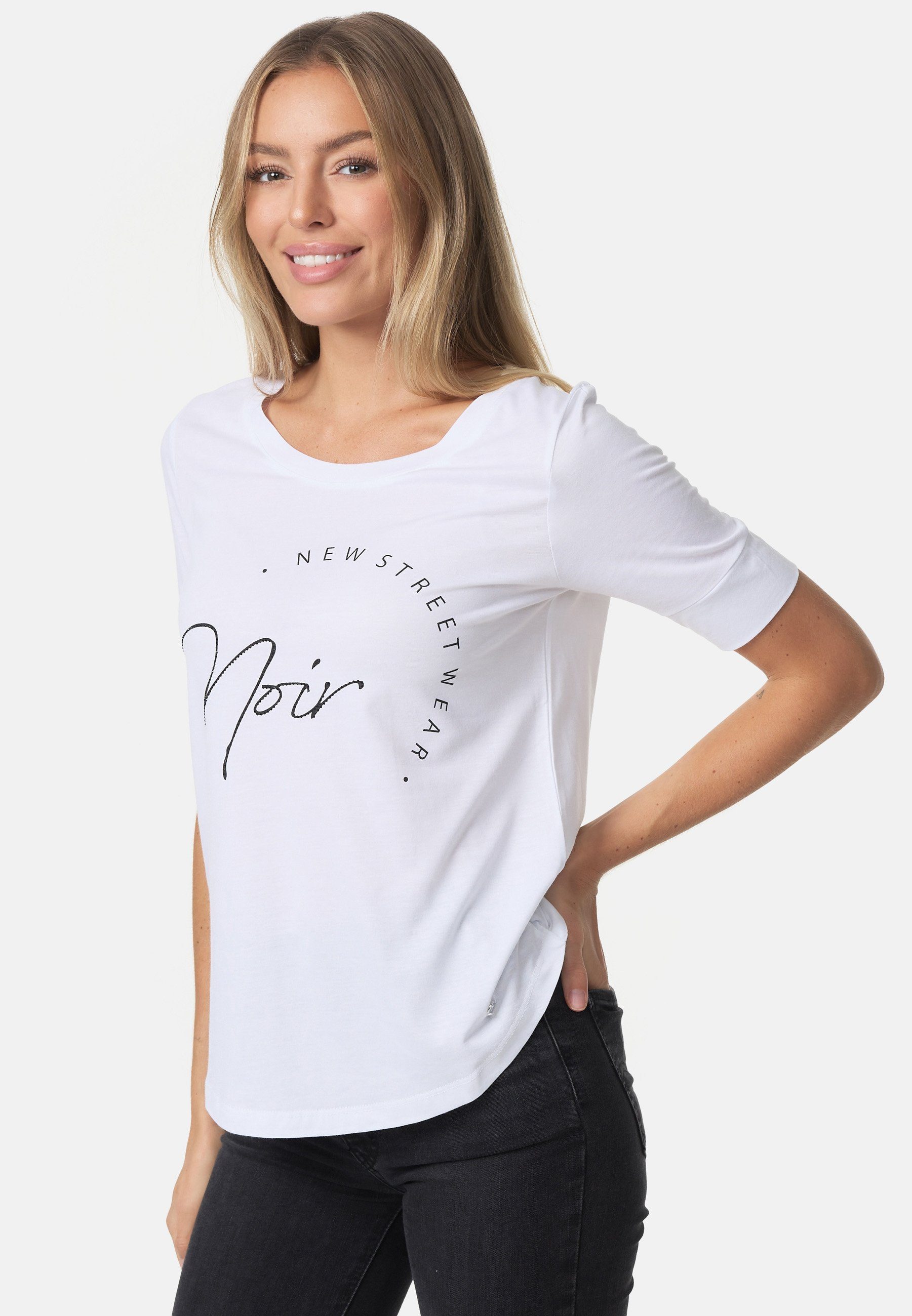 Decay T-Shirt mit schimmerndem weiß-schwarz Schriftzug