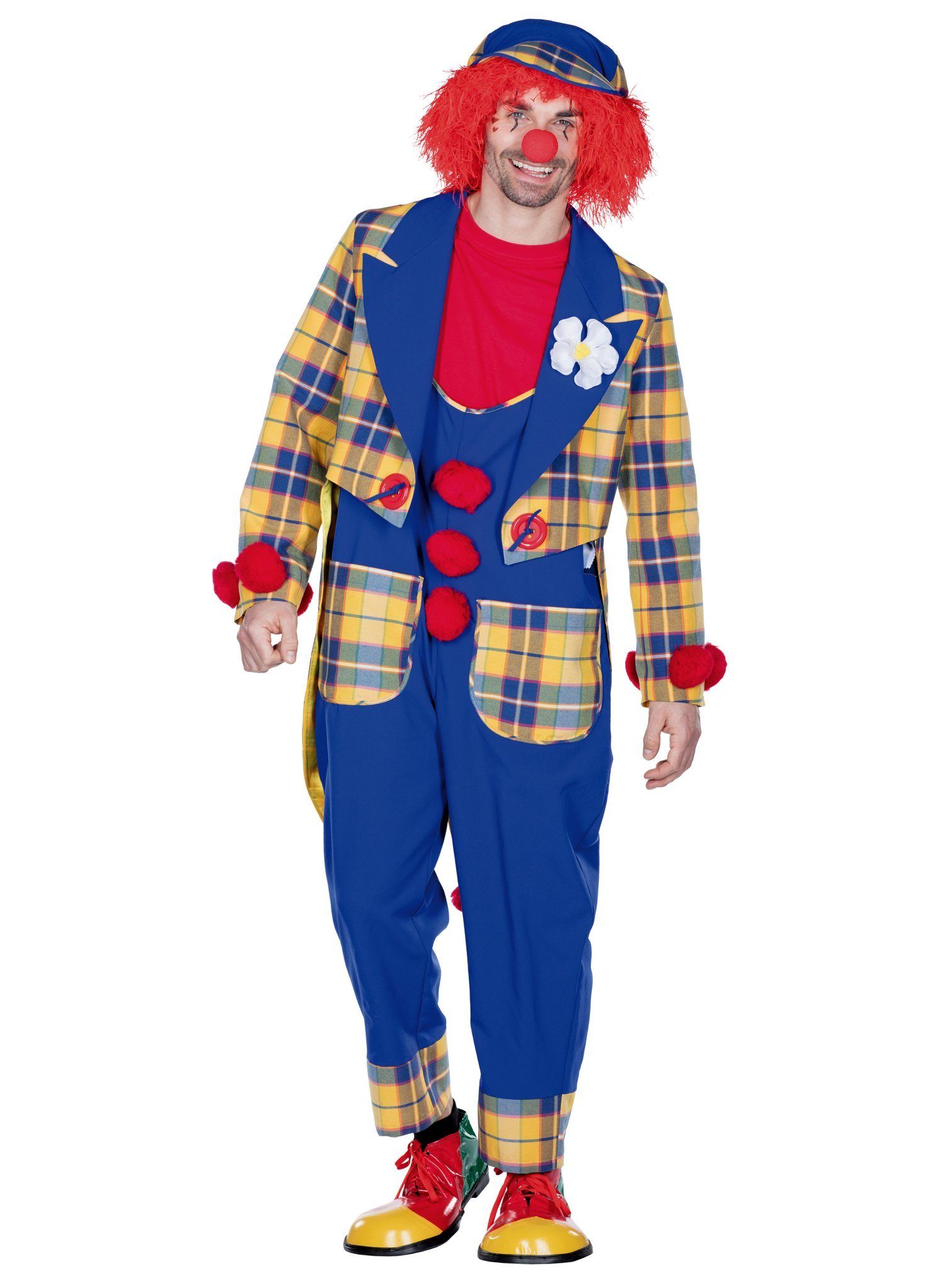 Rubie´s Clown-Kostüm Karierter Clownsfrack - Clownskostüm für Fasching, Was wäre ein Clown ohne Karomuster?