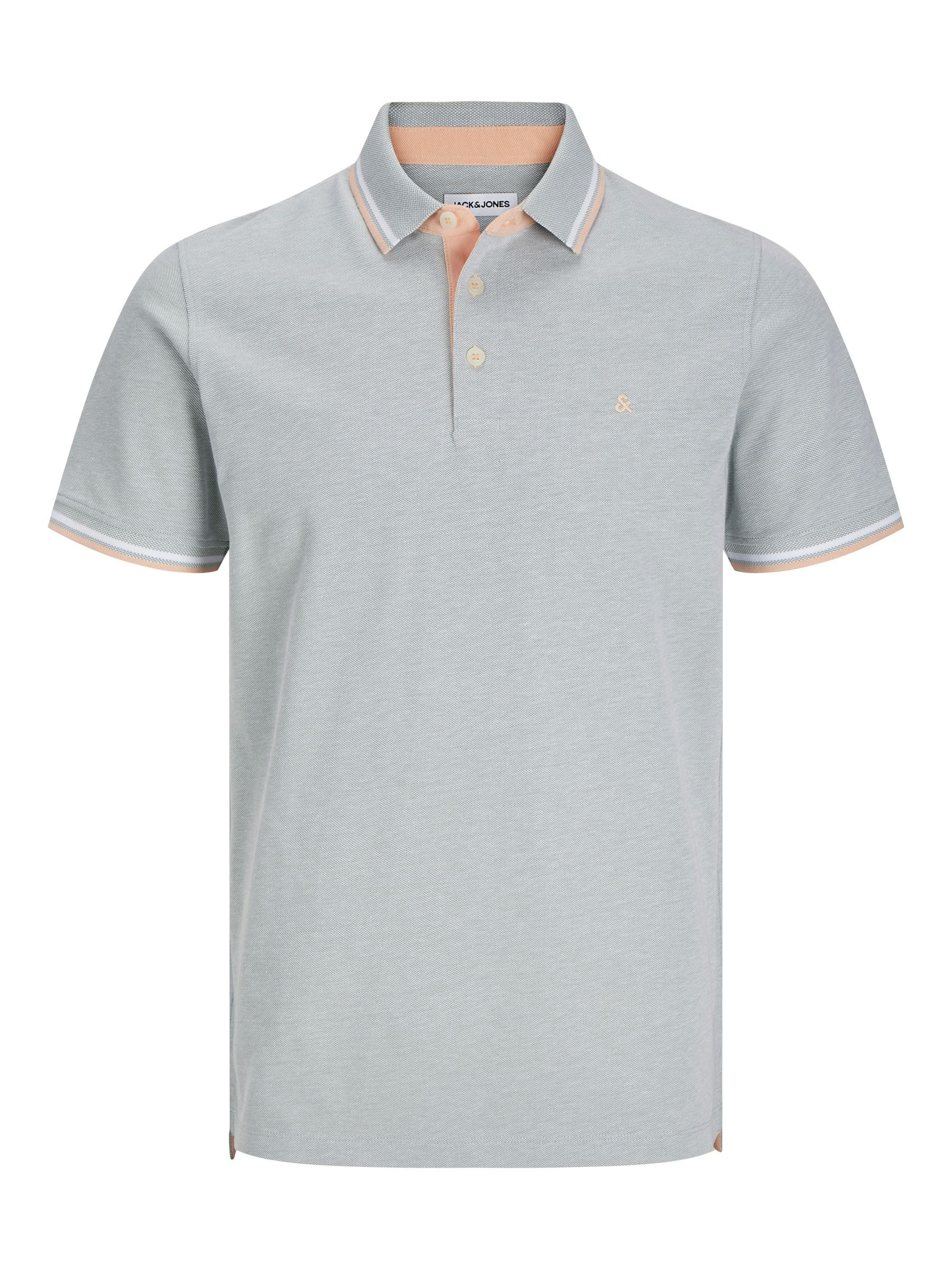 Jack & Jones Poloshirt Polo JJEPAULOS Sommer Kragen Pique für Herren (1-tlg) Baumwolle Slim Fit Polokragen Kurzarm unifarben wärmend