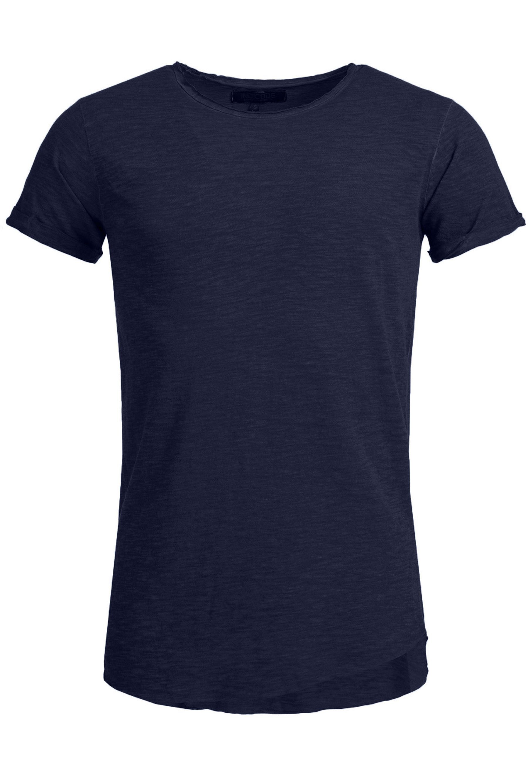 Navy Willbur Tee Kurzarmshirt Indicode