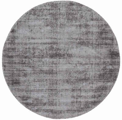 Teppich Ava Viskoseteppich, carpetfine, rund, Höhe: 13 mm, Seidenoptik, leichter Glanz, Wohnzimmer