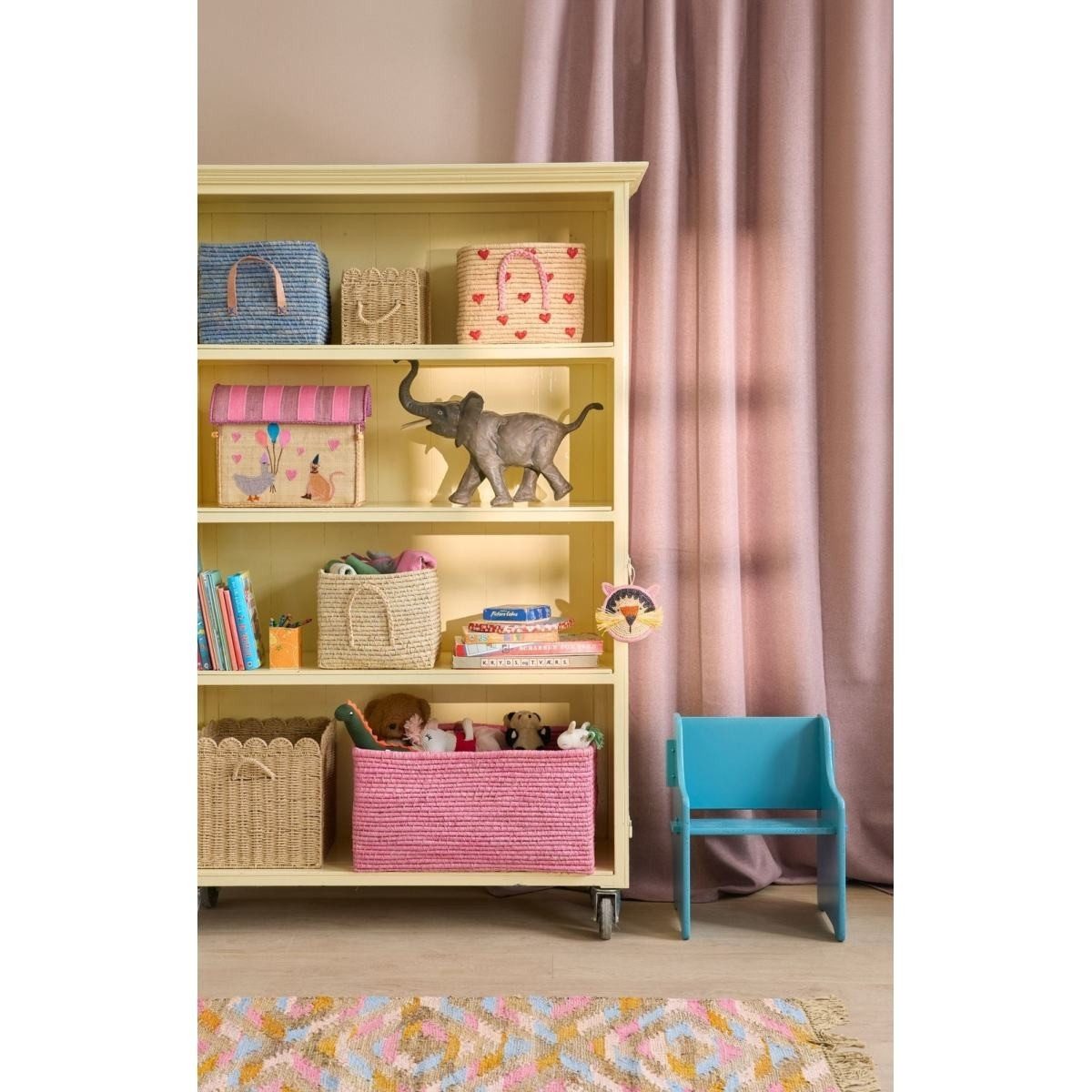 rice Aufbewahrungskorb Raffia Aufbewahrungskorb handgefertigt dekorativ 60 x 40 x 30 cm