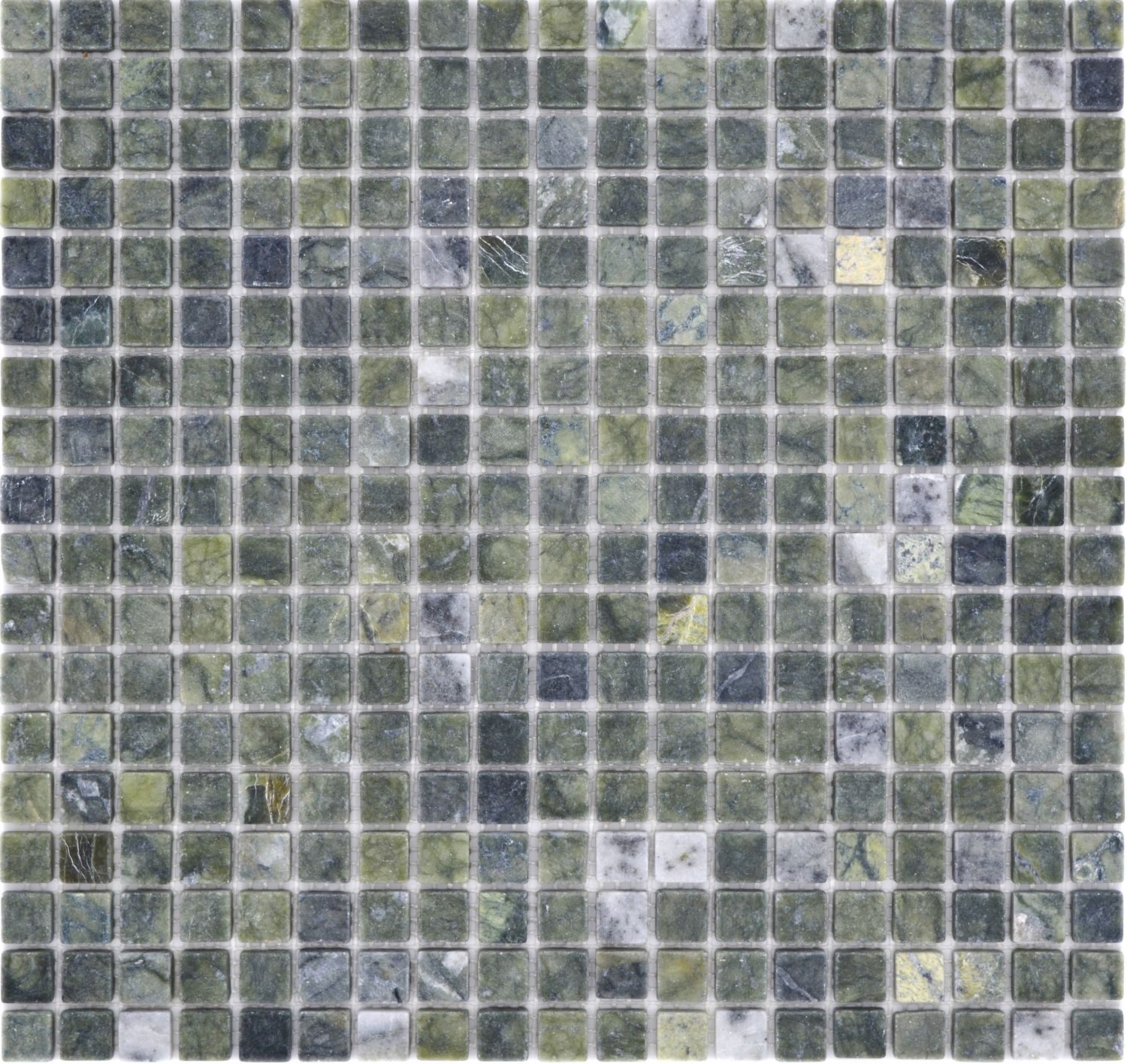 Mosani Bodenfliese Natursteinmosaik Marmor grün matt