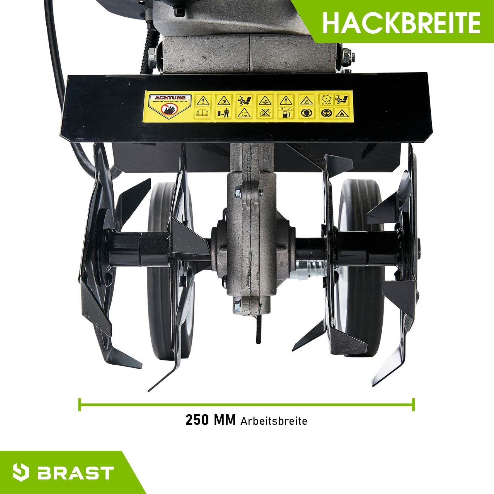 BRAST Benzinmotorhacke Gartenfräse 1,9kW(2,6PS), 25,00 cm Arbeitsbreite