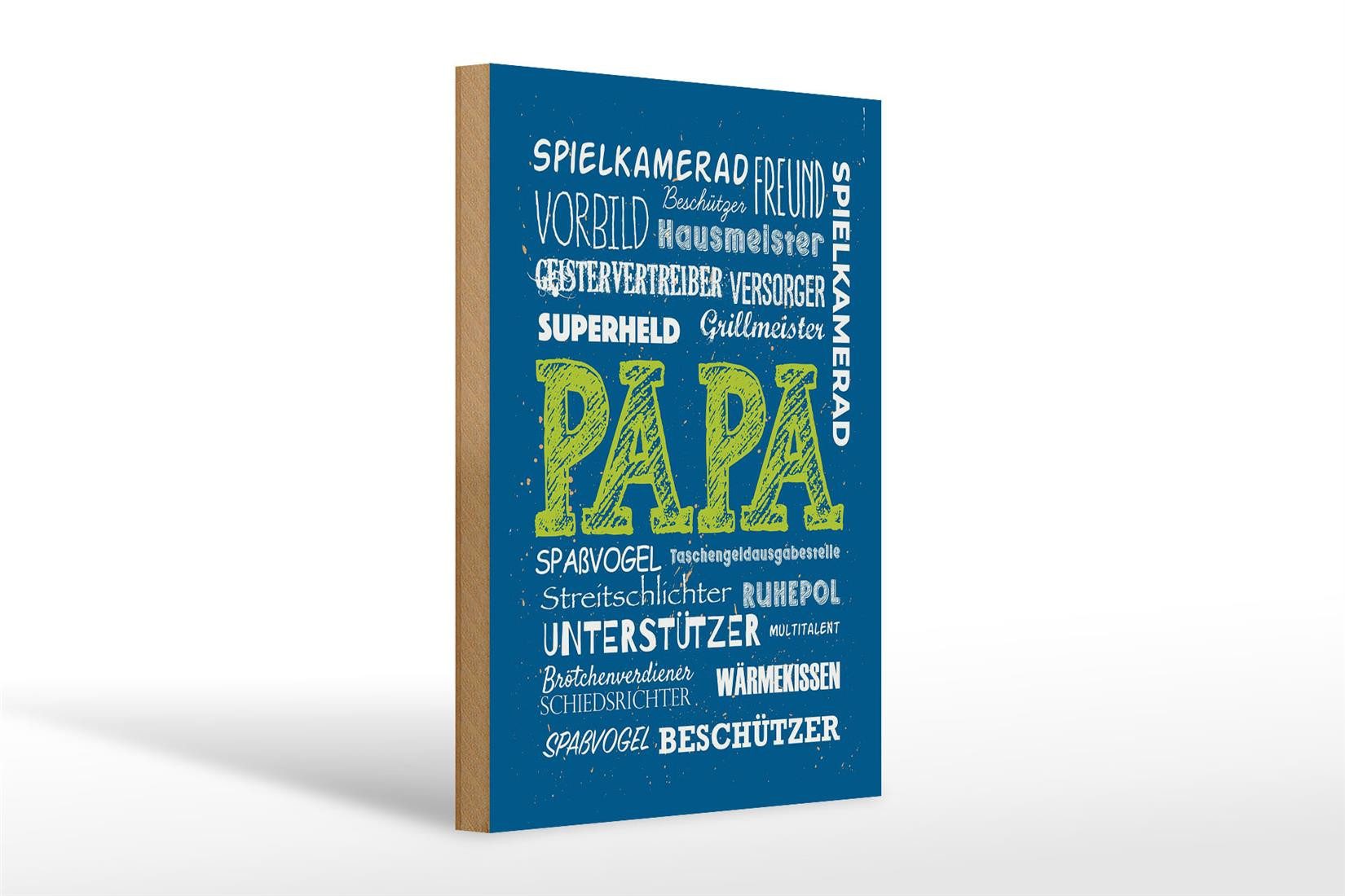 Holzbild Spruch Papa Superheld Vorbild Beschützer 20x30cm