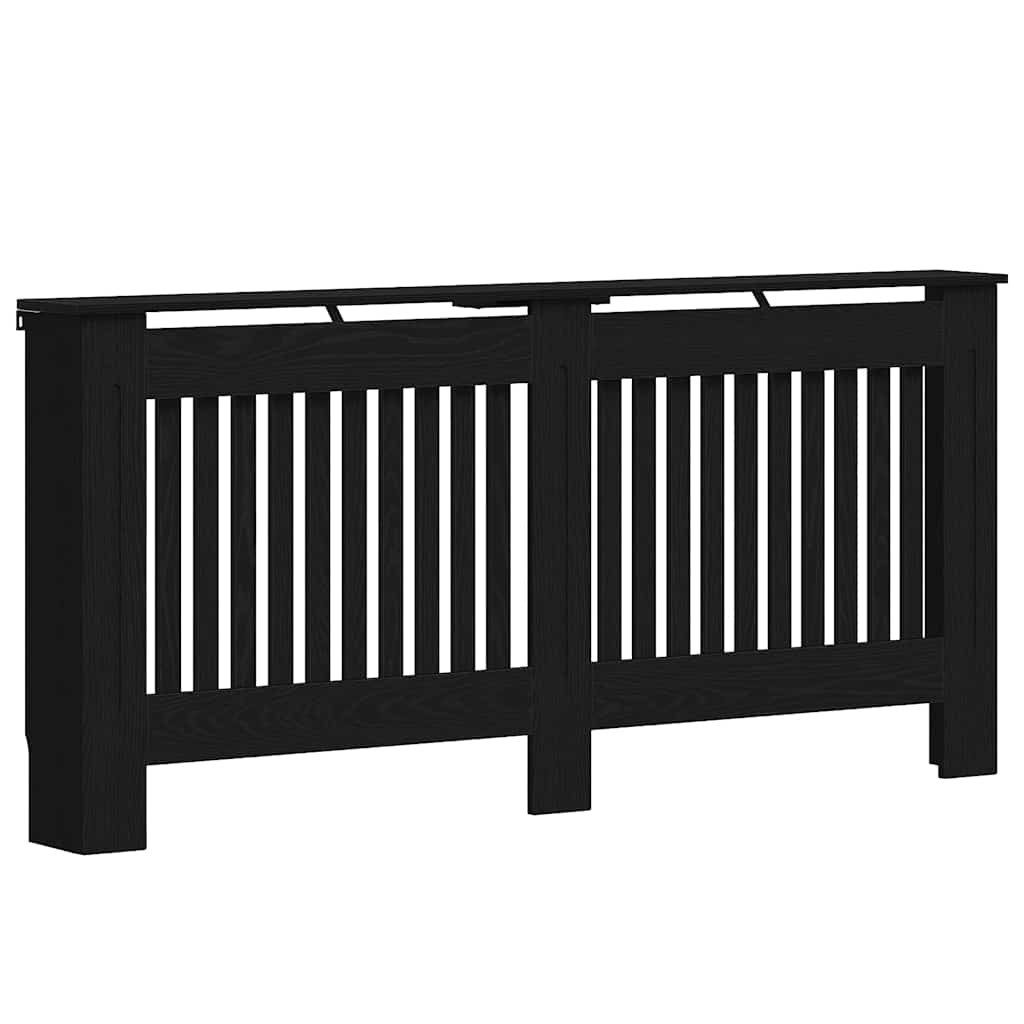 vidaXL Heizungsverkleidung, Heizkörperabdeckung Schwarz Eichen-Optik 172 x 19 x 81,5 cm
