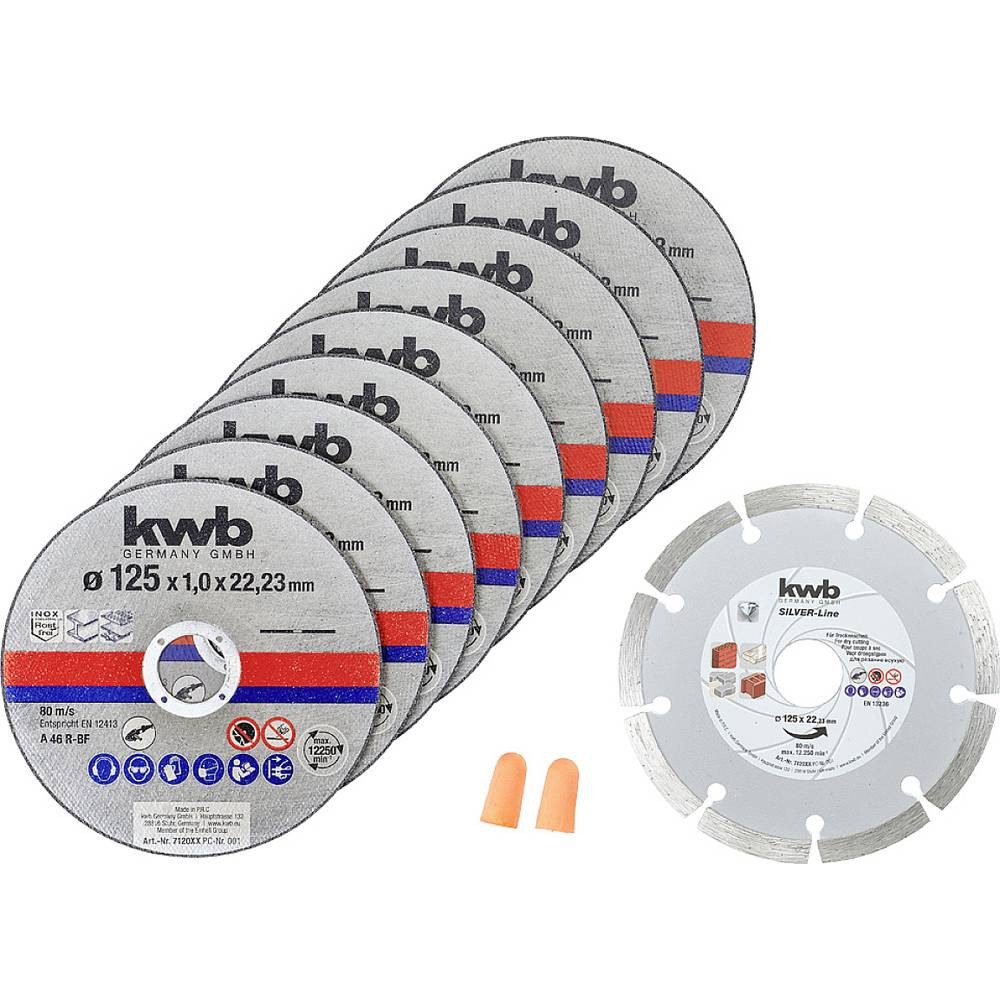 Trennscheibe Dünn- + Diamanttrennscheiben-Set 125x1.0, 10-tlg