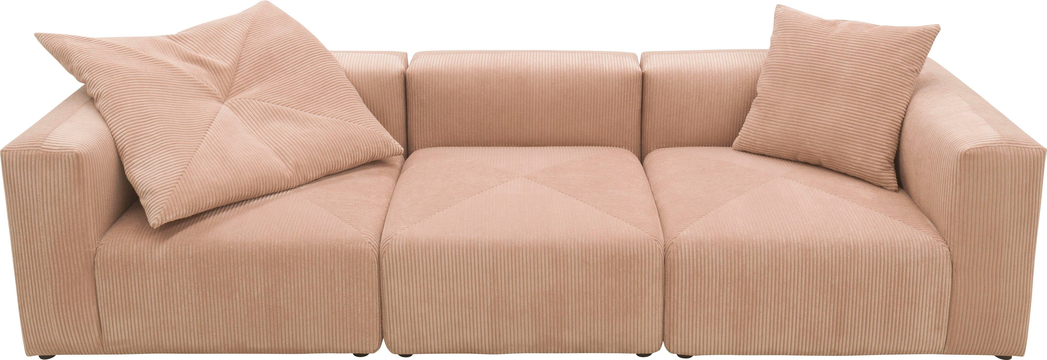 Home affaire Big-Sofa Gerrid, Cord-Bezug, bestehend aus Modulen: 2 Eck- und ein Mittelelement