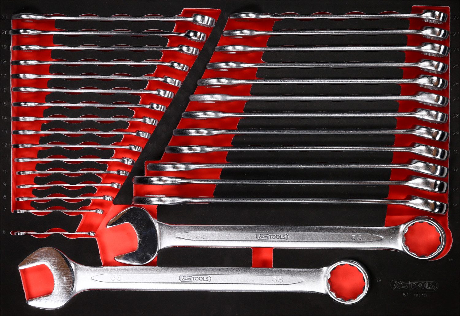 Brilliant Tools Maulschlüssel Ringmaulschlüssel-Satz in Schaumstoffeinlage, 30-tlg (811.0030)