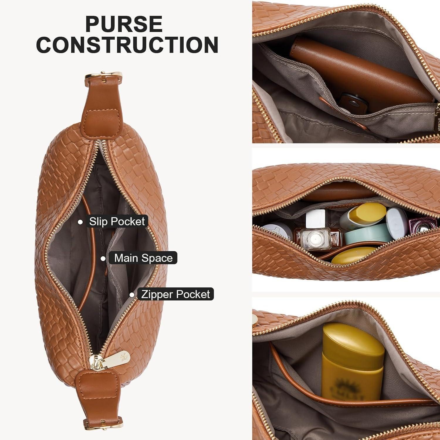 LuxusKollektion Handtasche Damen Handtasche Geflochtene Umhängetasche Schultertasche Braun