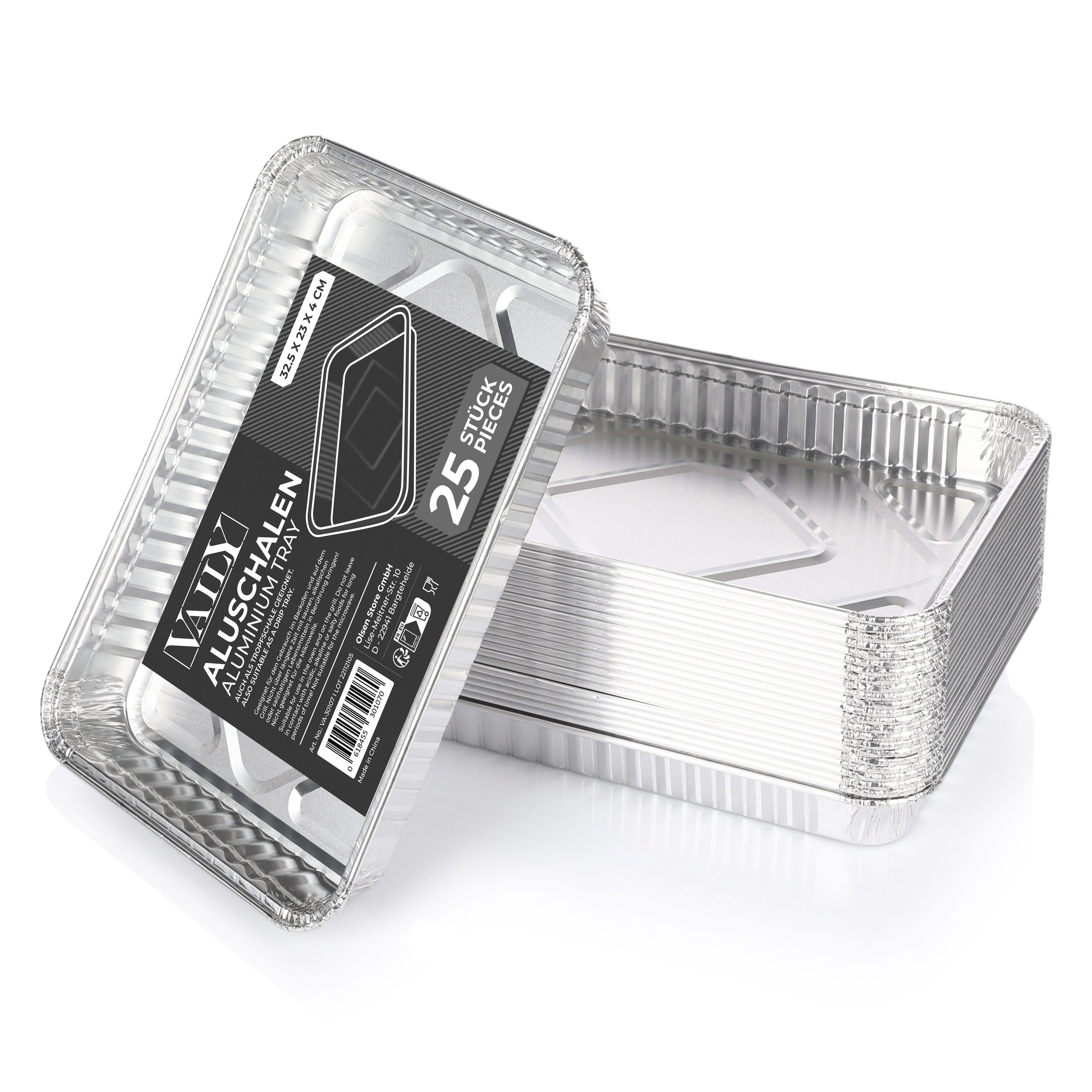 Vaily Tropfschale Alu Grillschalen Groß - Fettauffangschale - 32,5 x 23 cm, günstig online kaufen