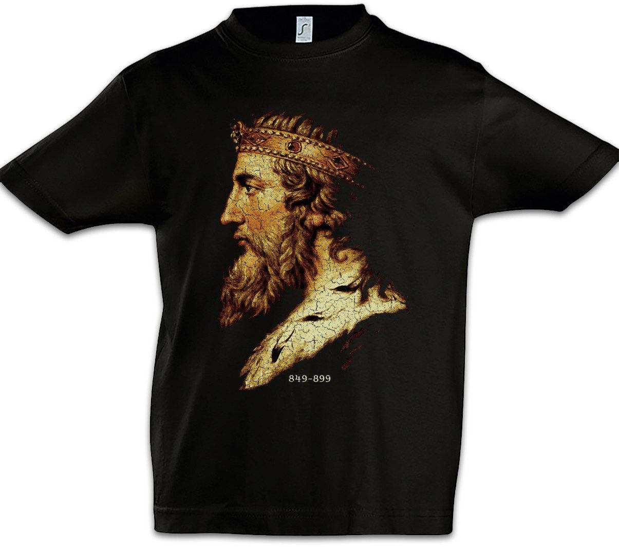 Print-Shirt Alfred The Great Kinder T-Shirt King König Der Große Wessex Vikings