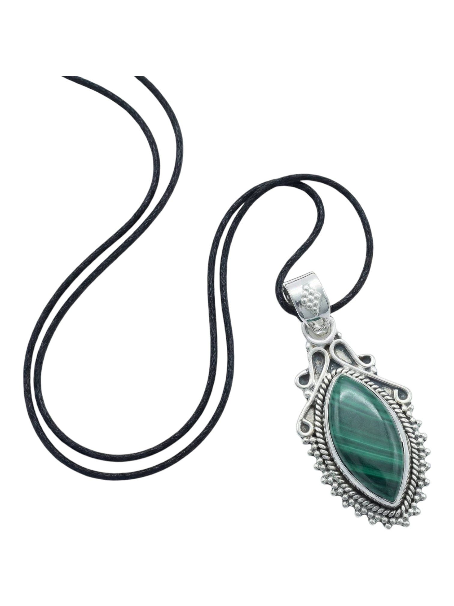 Kettenanhänger ANULA aus 925 Silber mit Malachit