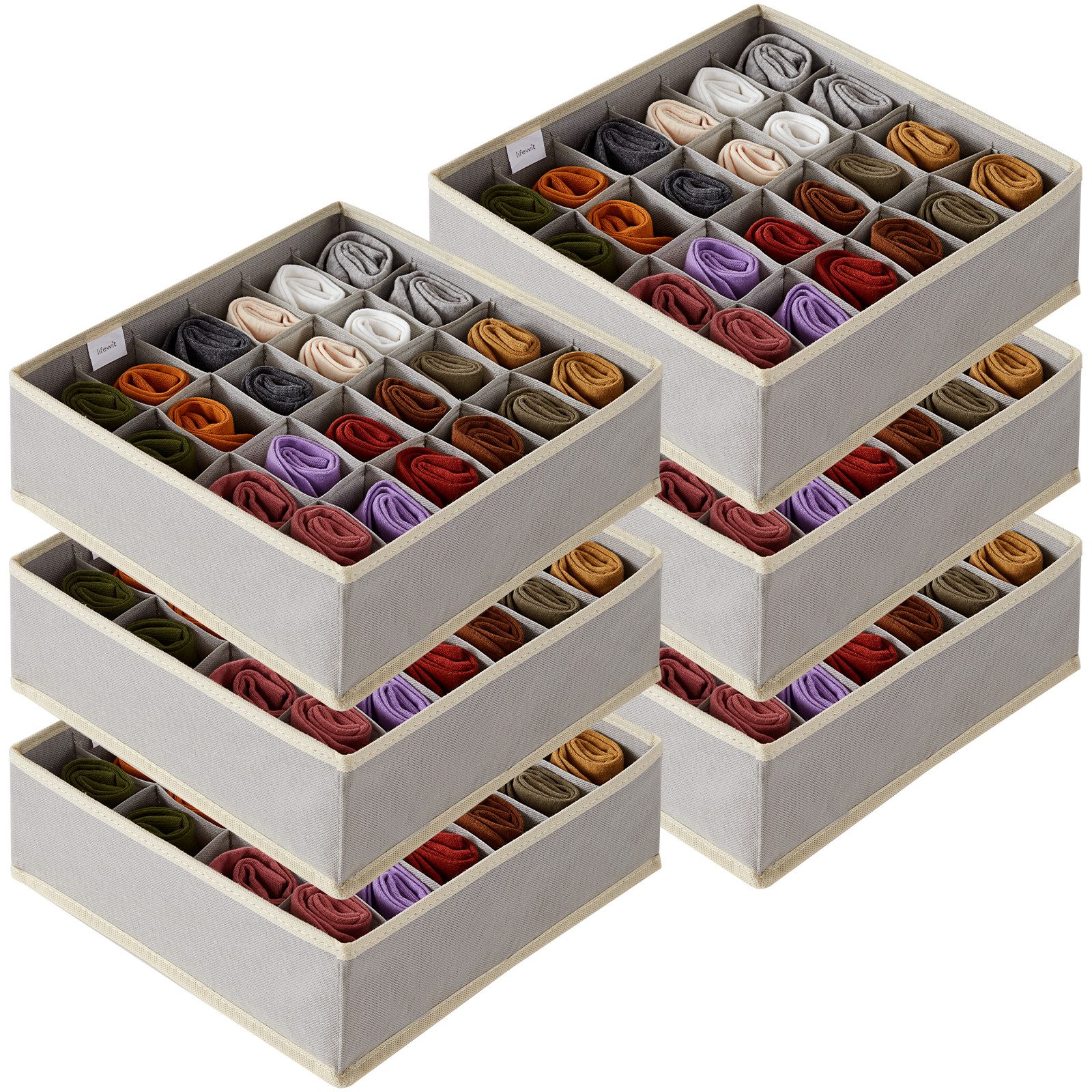 Aufbewahrungsdose Socken Unterwäsche Schubladen Organizer,24 Zellen Schrank Organizer