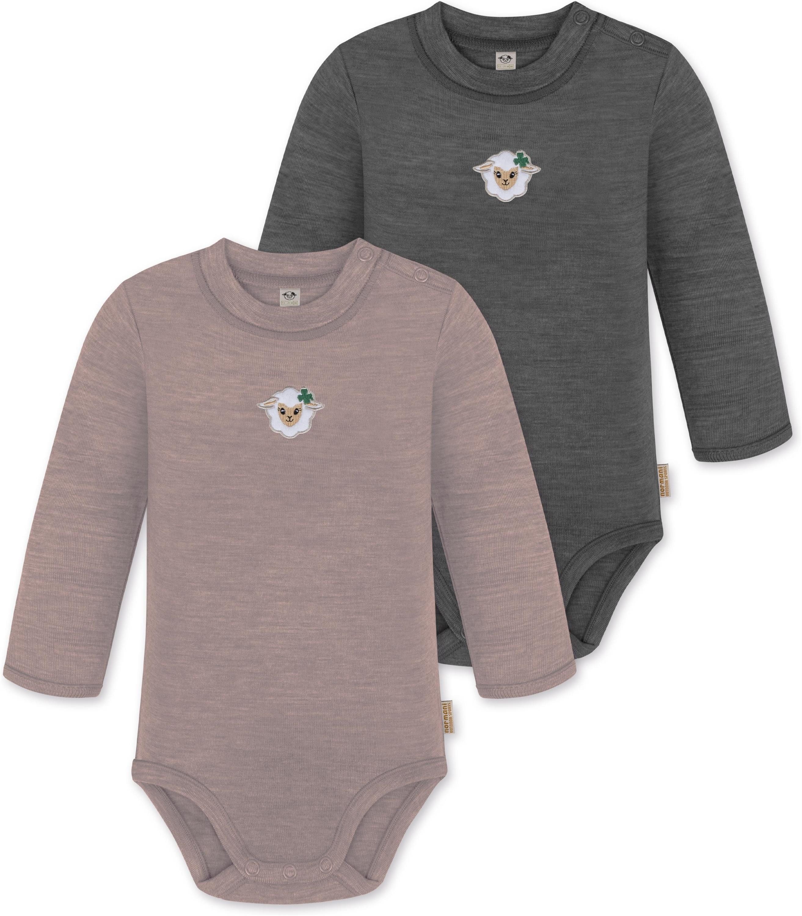 normani Langarmwickelbody 2er Pack Baby Merino Langarmbody „Tuai"
