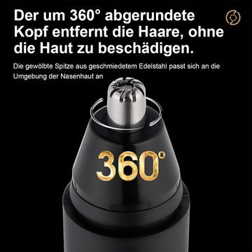 Novzep Nasen- und Ohrhaartrimmer 5W elektrischer Nasenhaarschneider, geräuschloser Betrieb