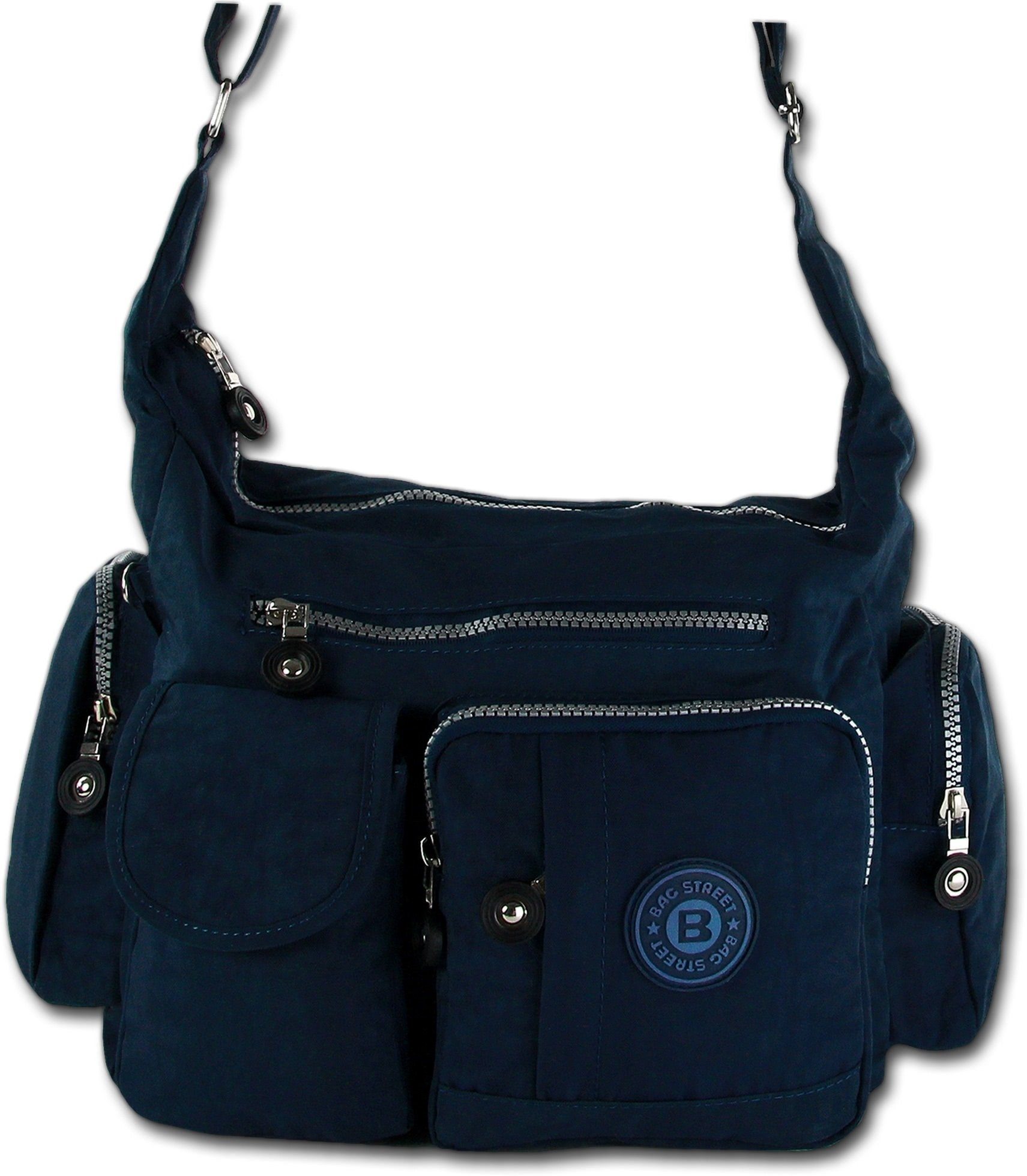 Bag STREET Damen, Schultertasche (Schultertasche, Tasche Nylon strapazierfähiges Street Schultertasche), Jugend Damenhandtasche blau BAG Textilnylon Tasche